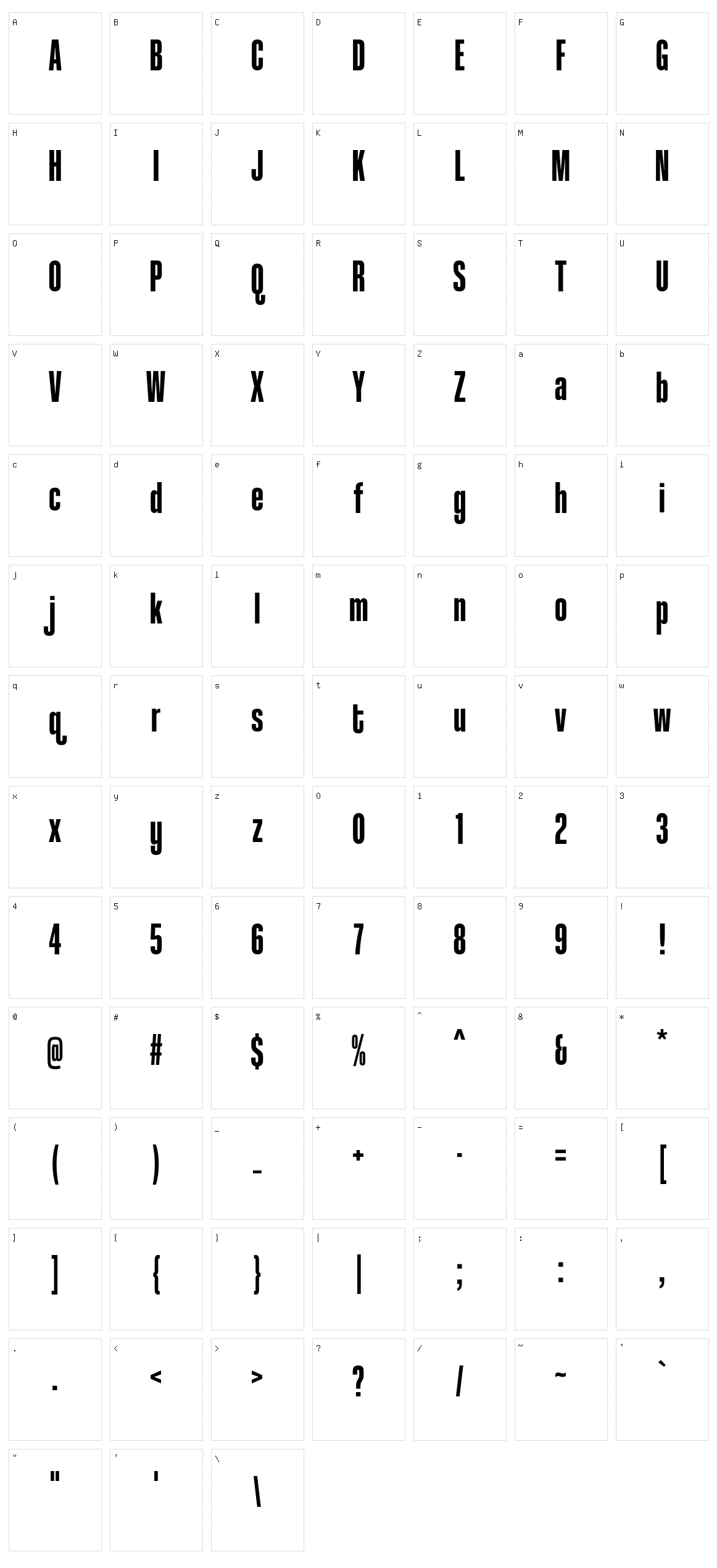 Coolvetica Character Set