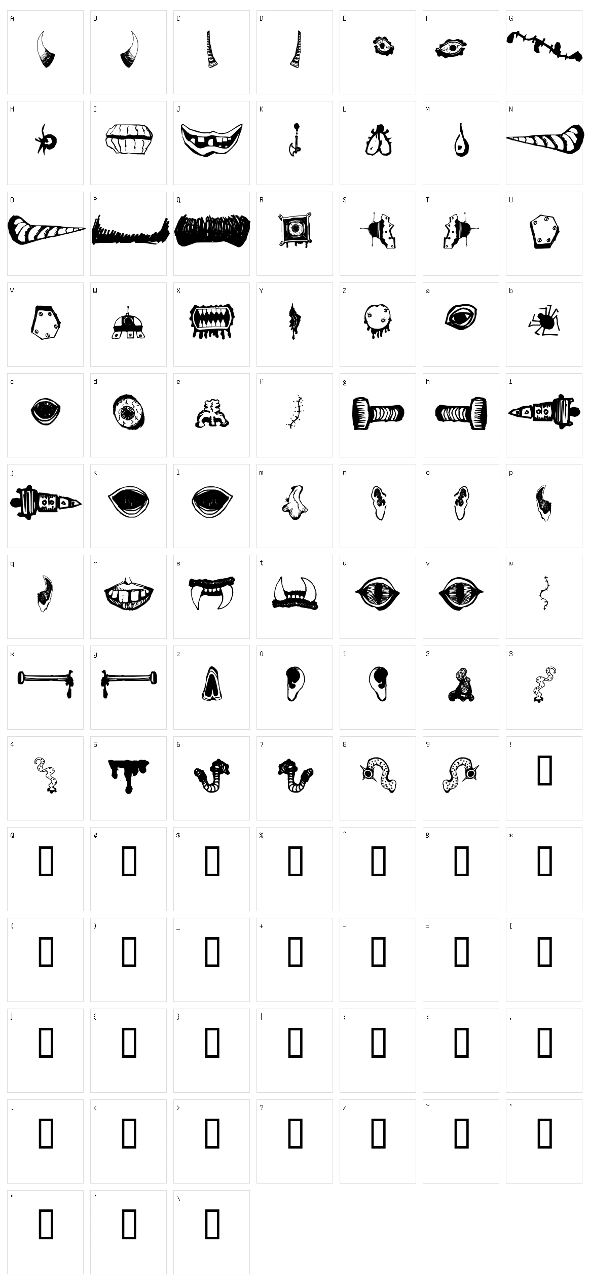 Monster Masher Character Set