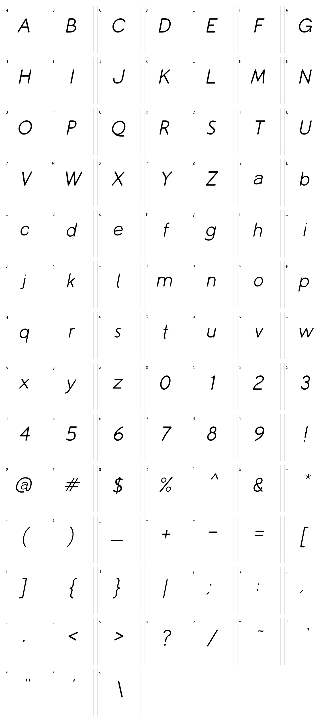 Copilme Character Set