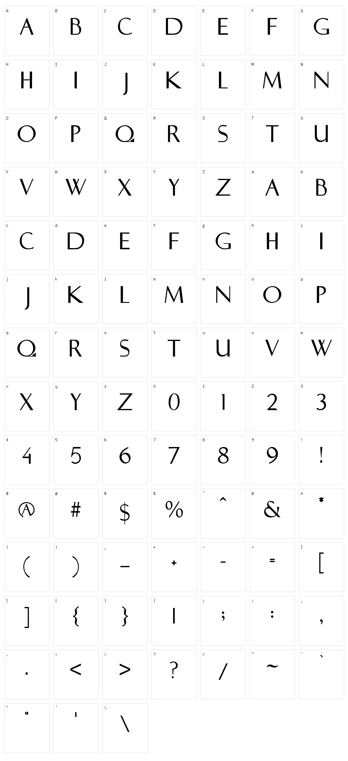 Cottsmic Character Set