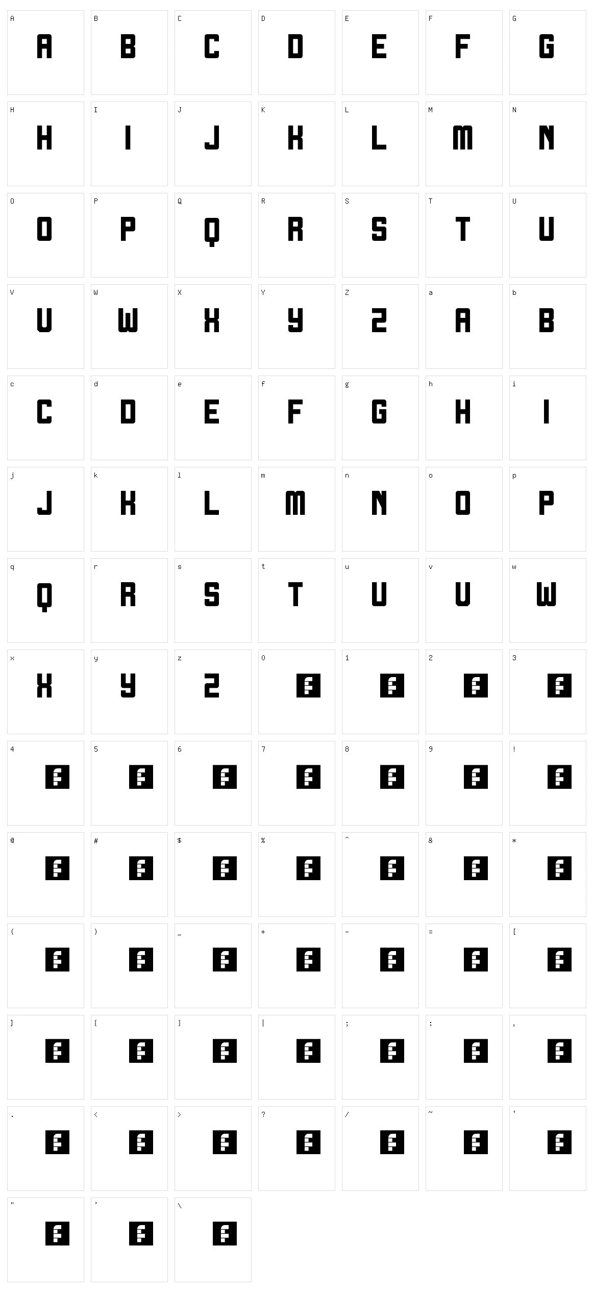 Crash Test Character Set