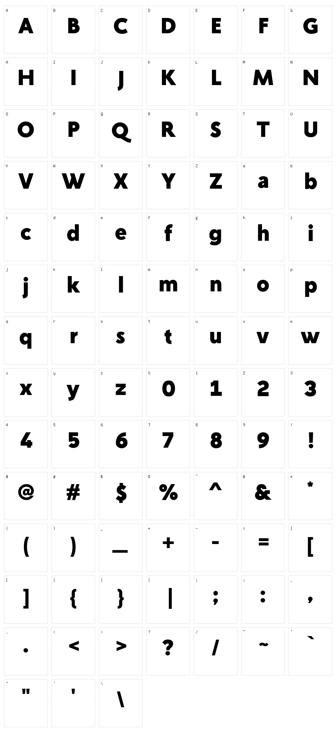 Creo Character Set