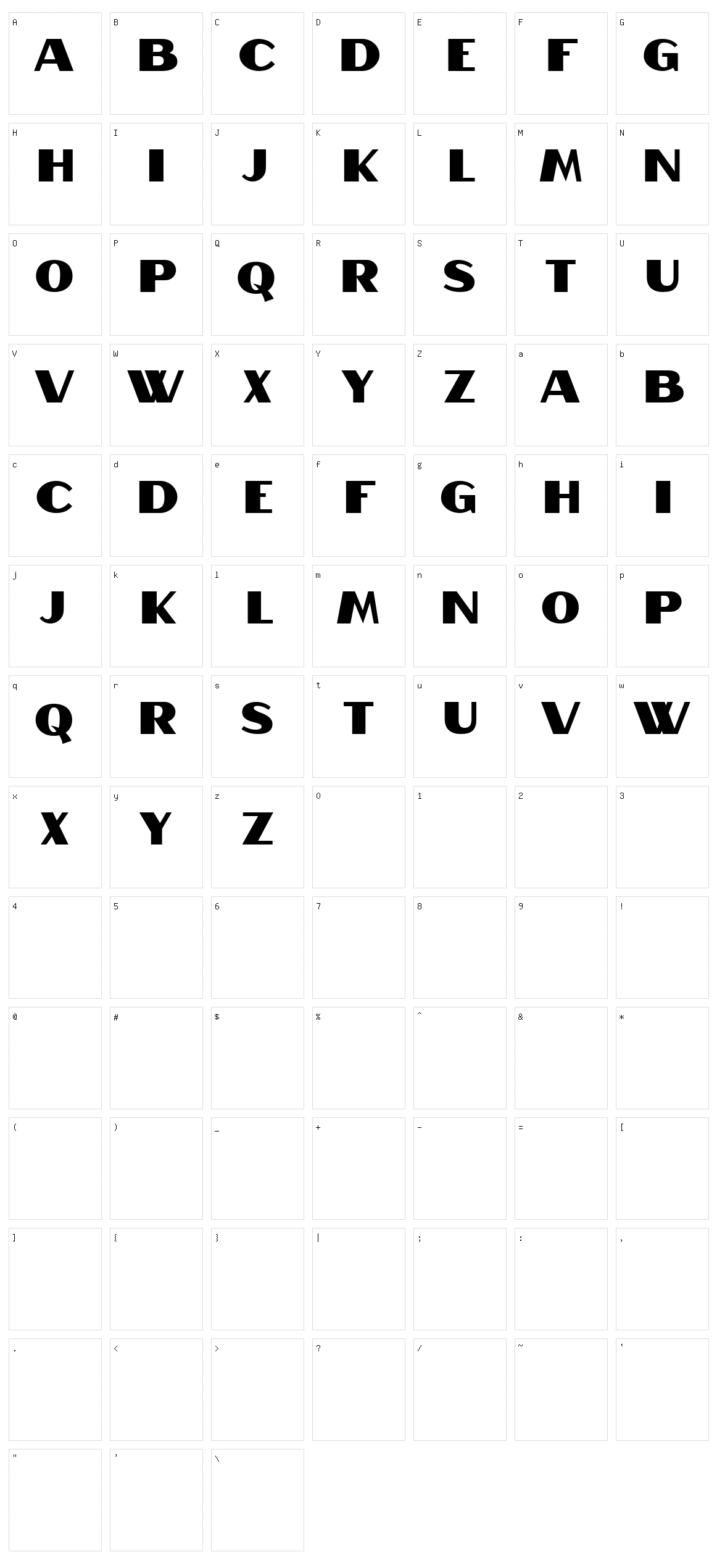 Crisper Character Set