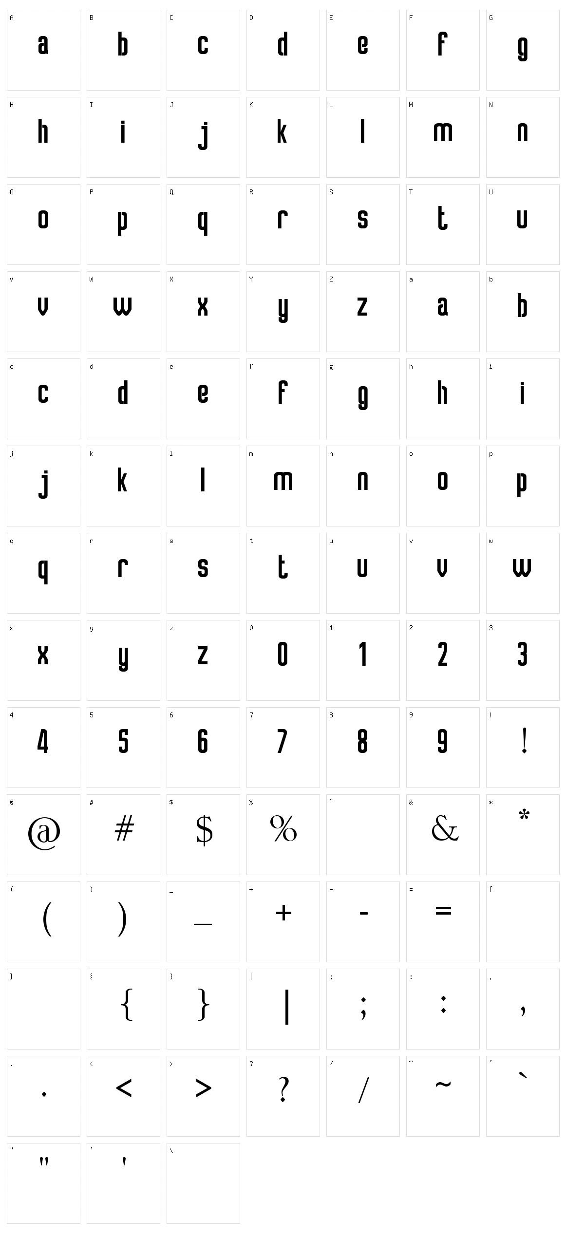 Crosslink Character Set