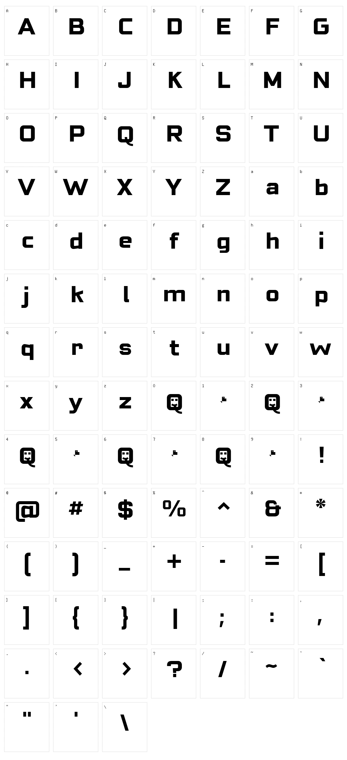 Cuatra Character Set