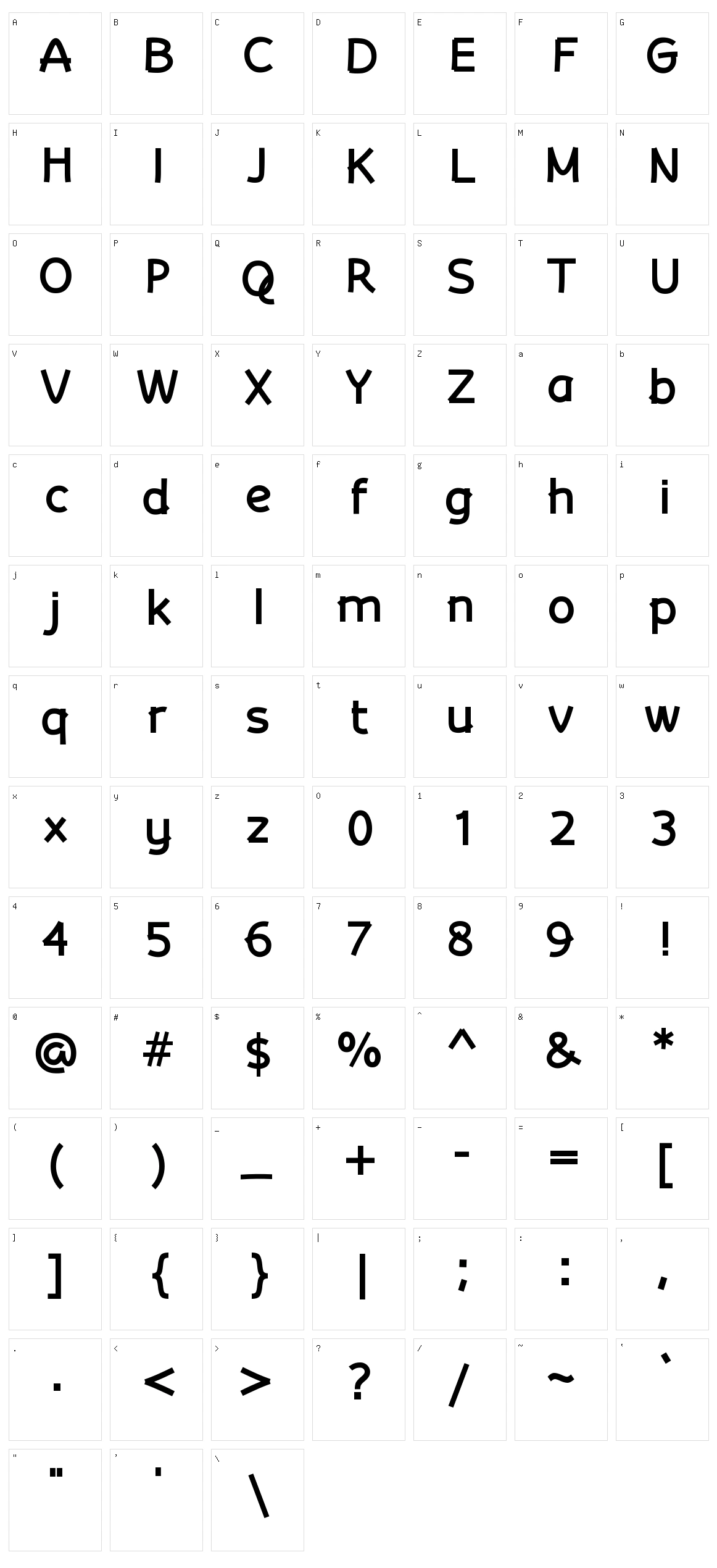Curantyle Character Set