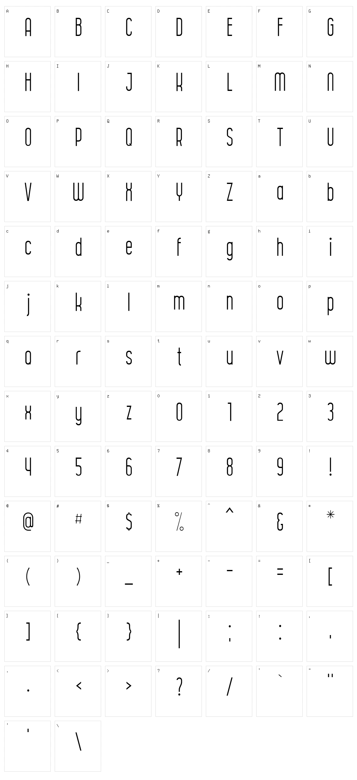 Curve Character Set