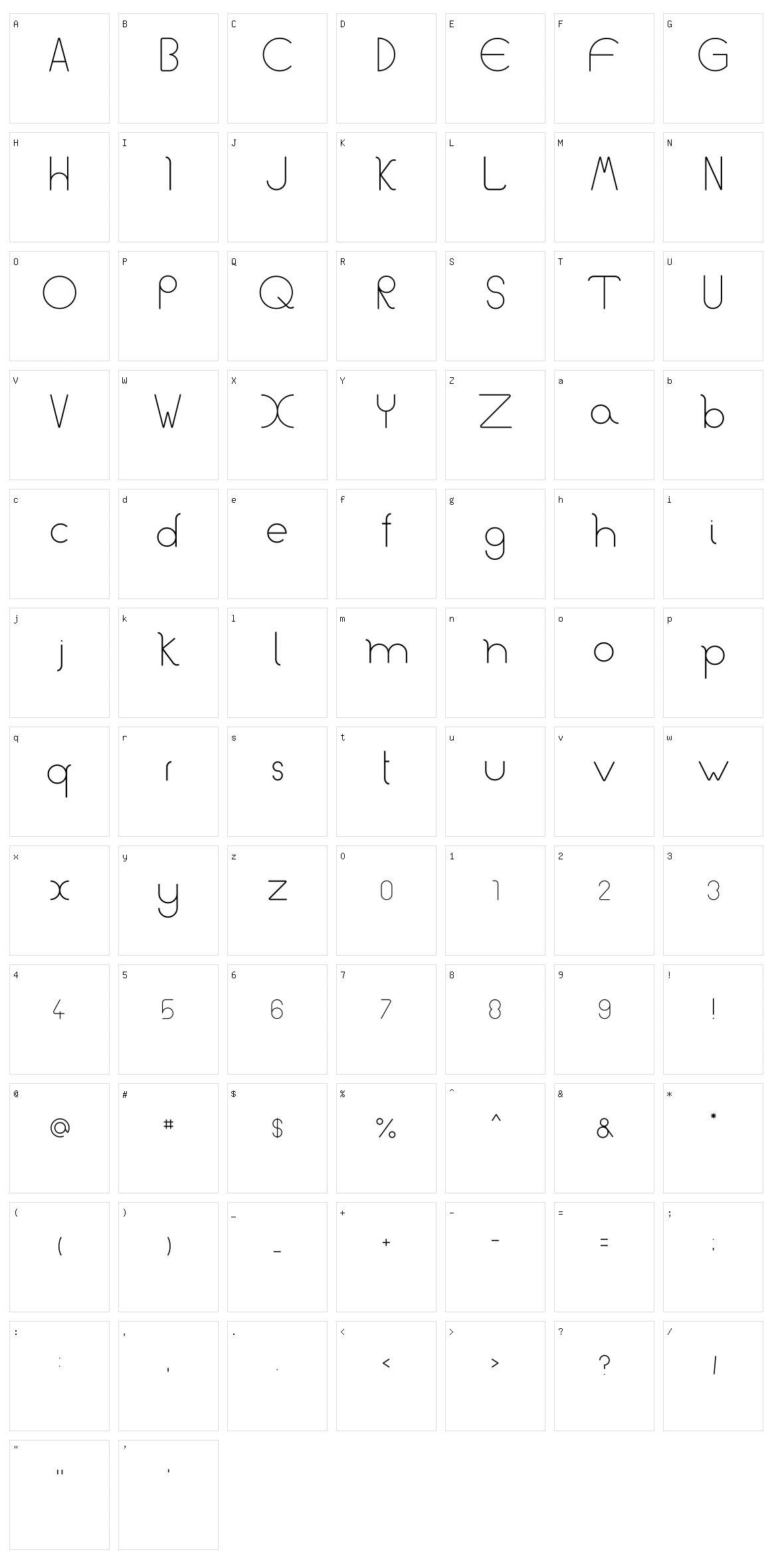 Curvy Character Set