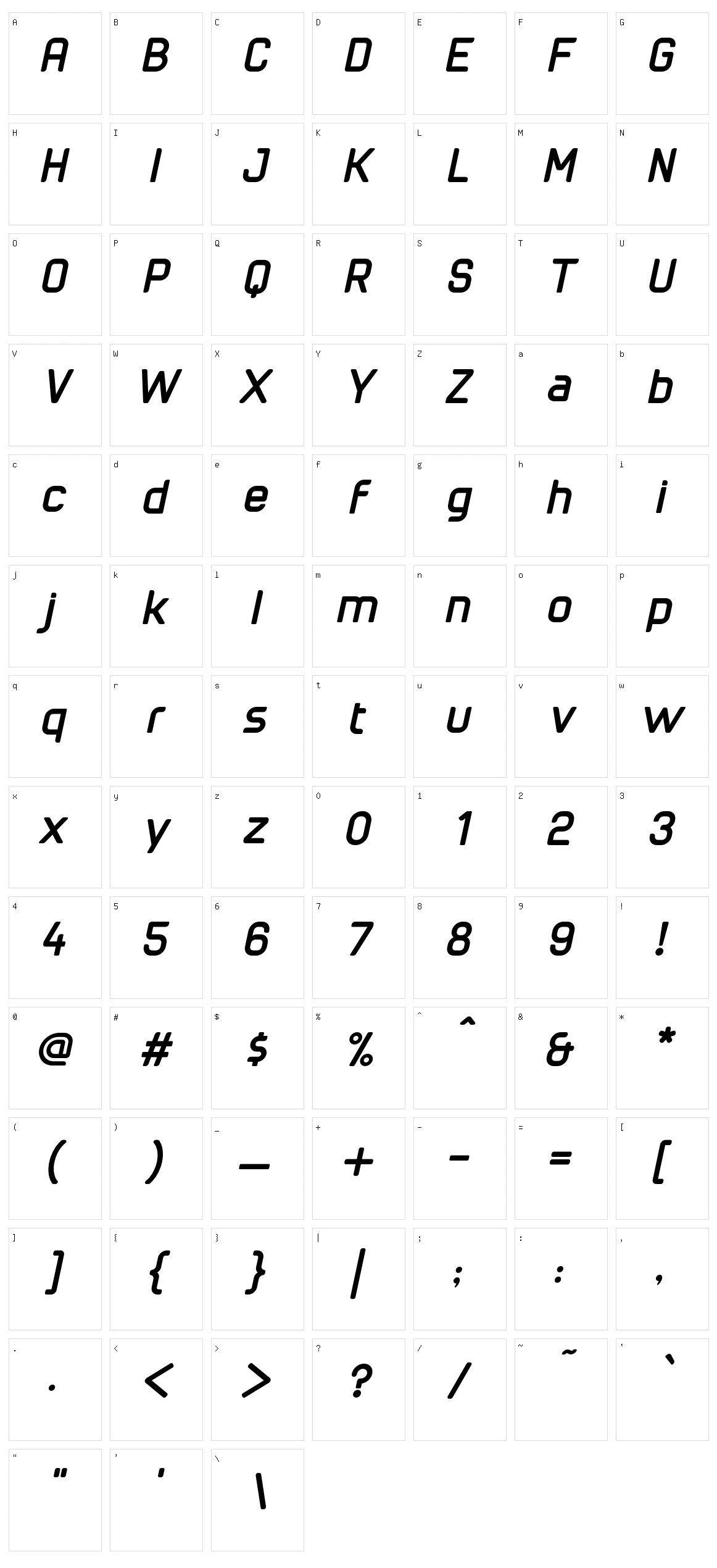 Cuyabra Character Set