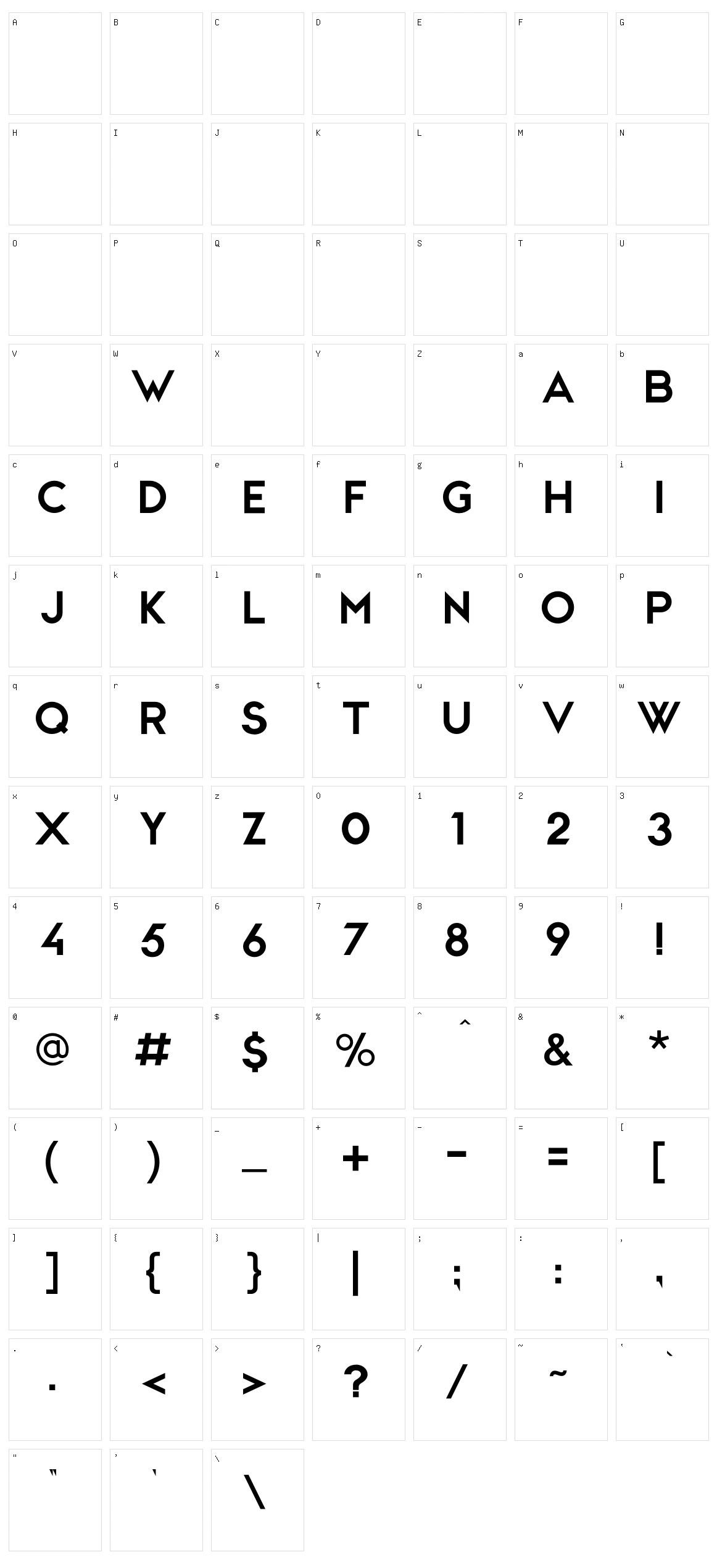CWG Sans Character Set