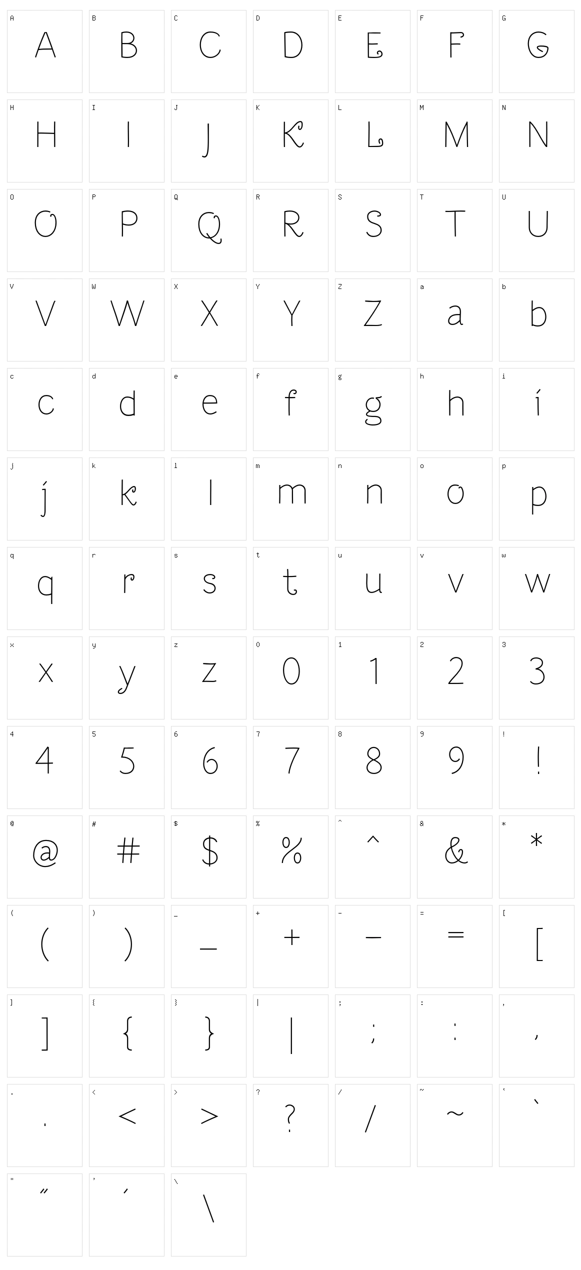 Dacha Character Set