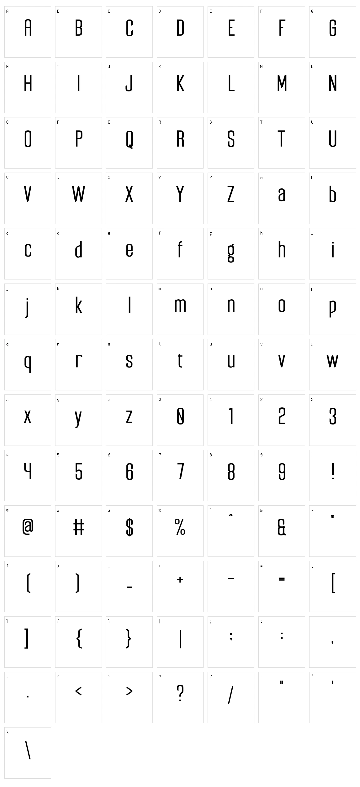 Davossy Character Set