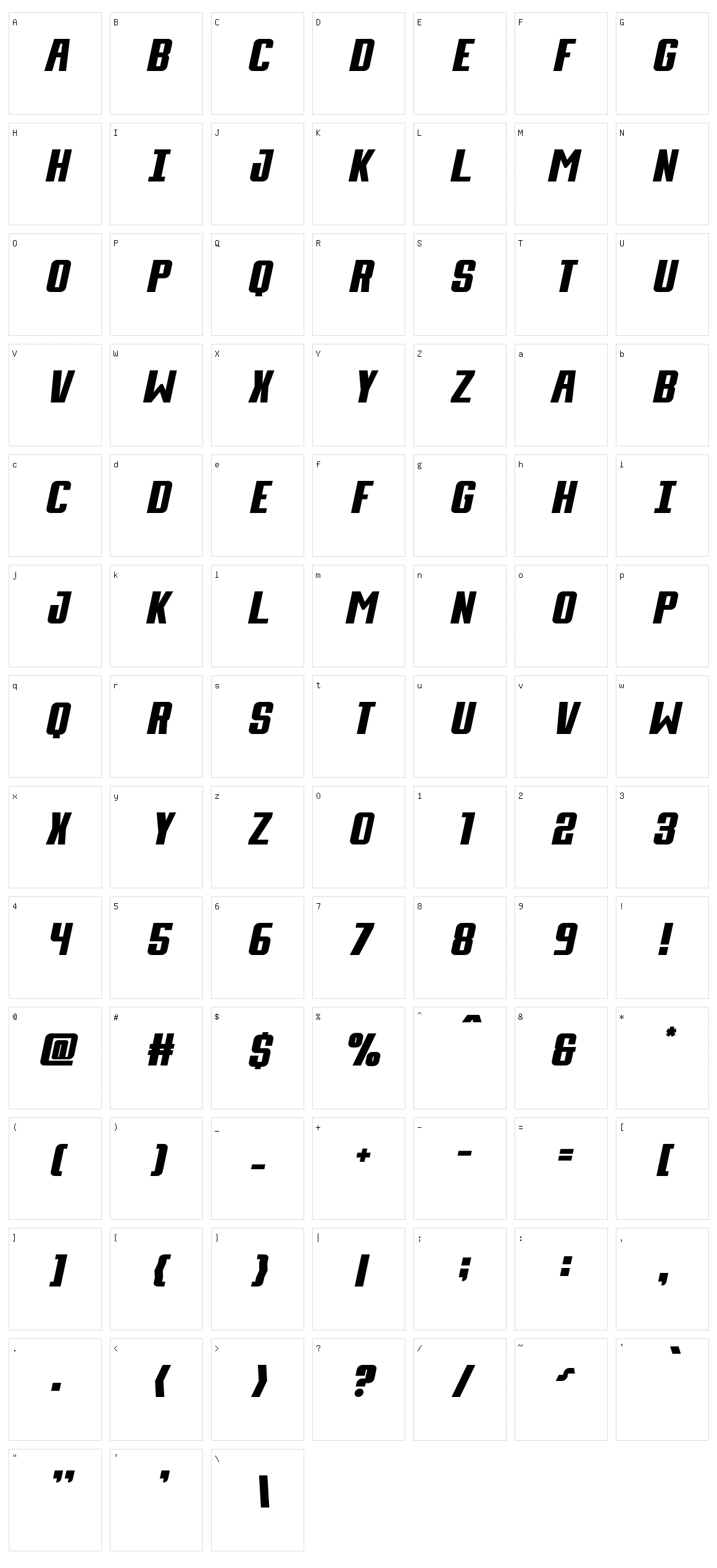 Day Display Character Set