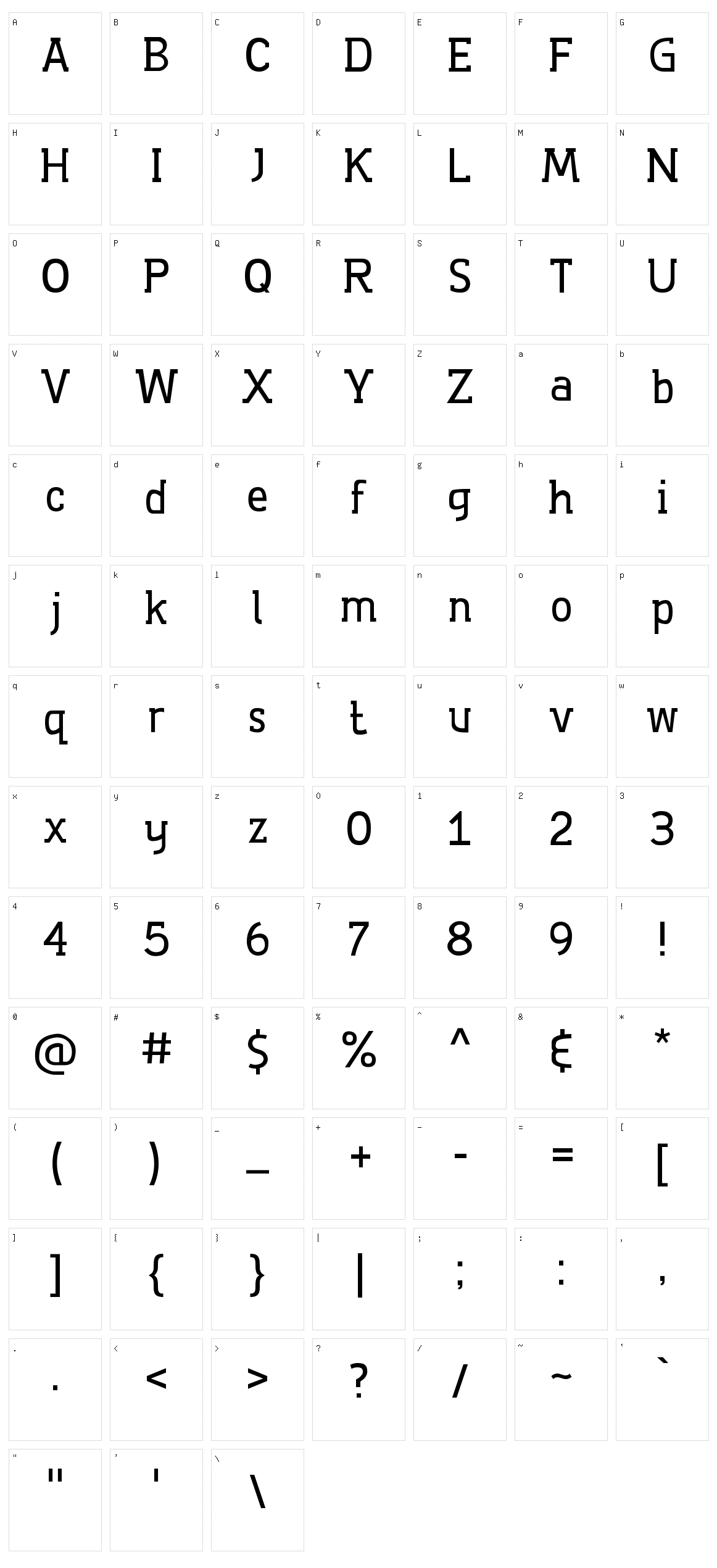 De Luxe Character Set