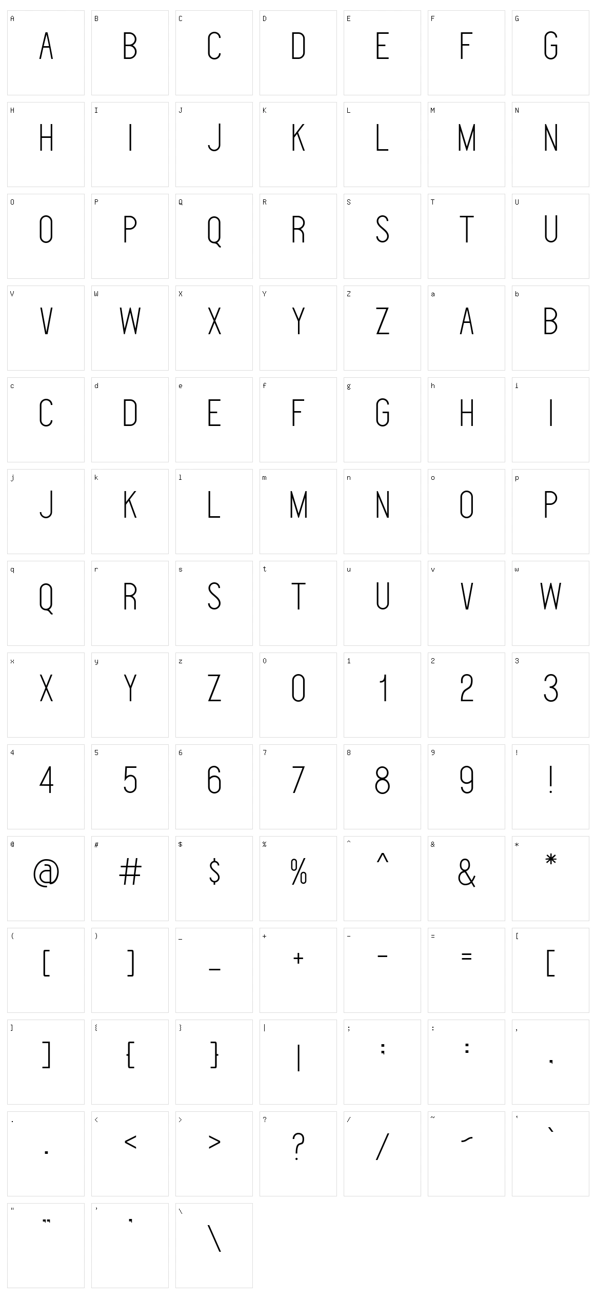 Deflagrate Character Set