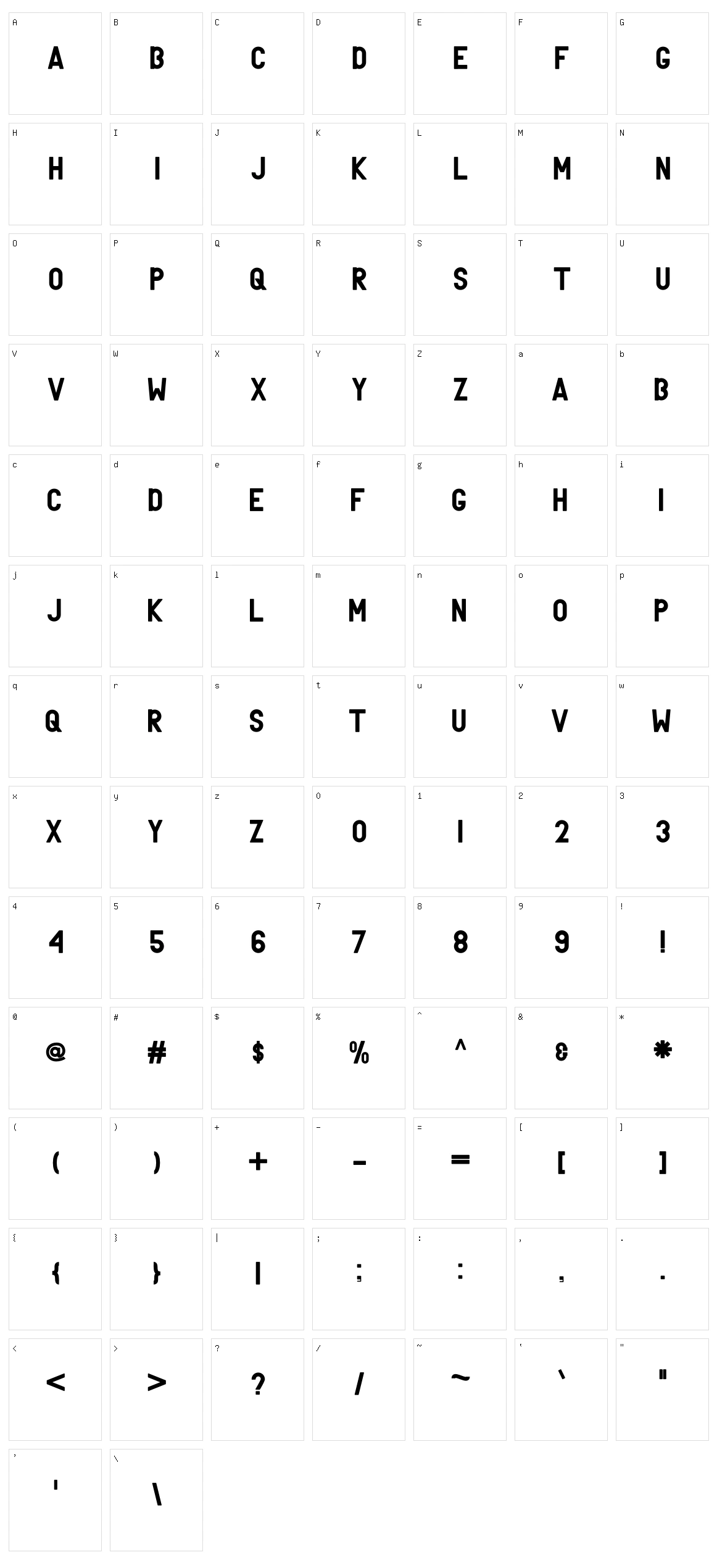 Delicia Character Set