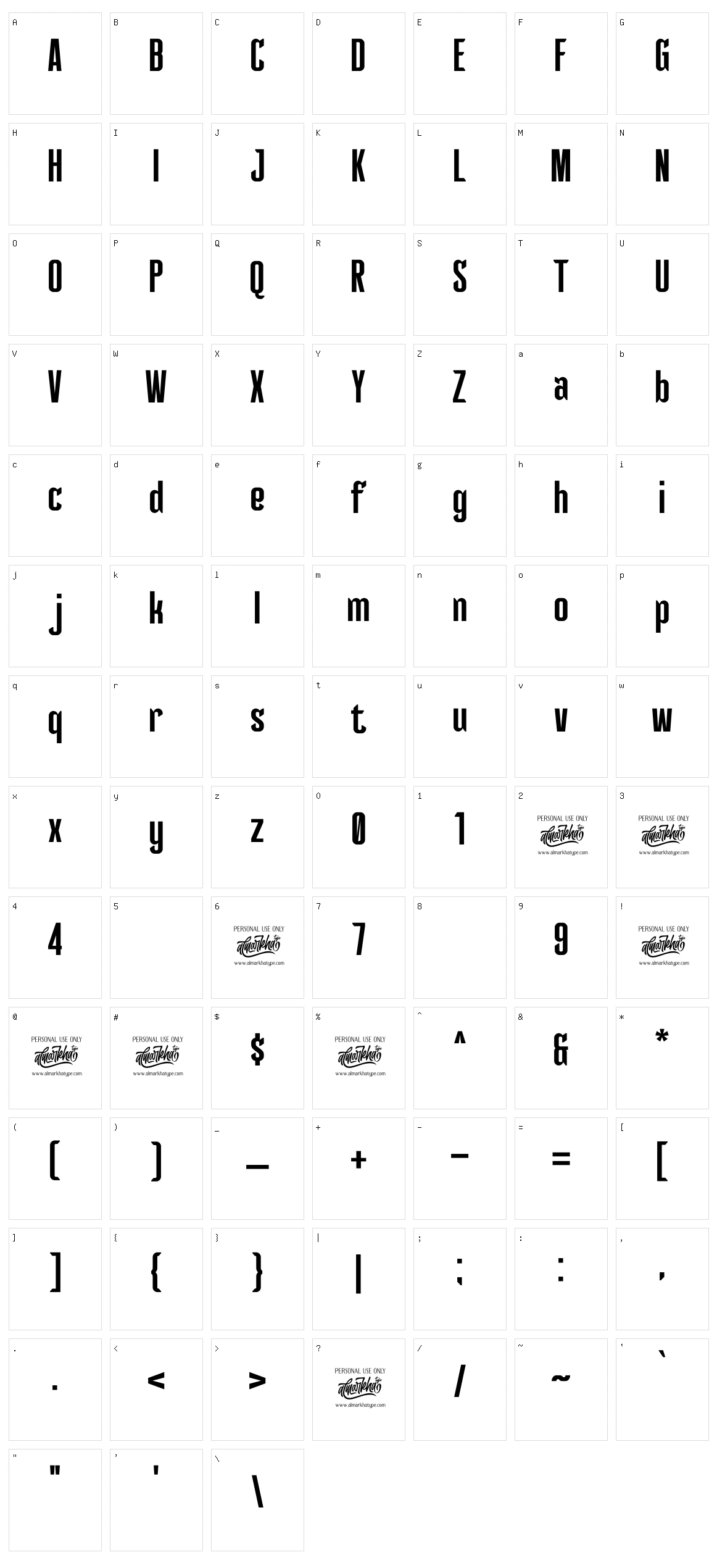 Delluza Character Set