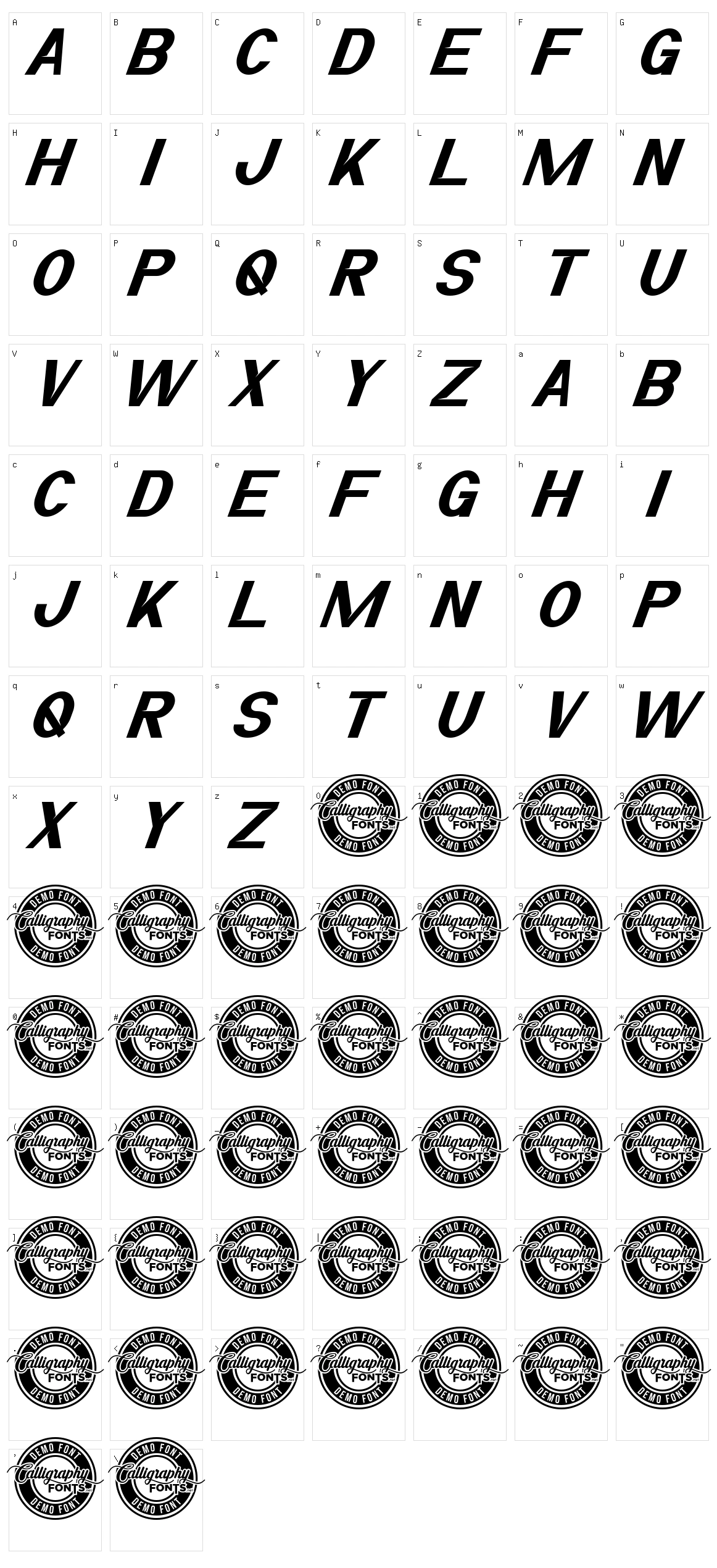 Denham Character Set