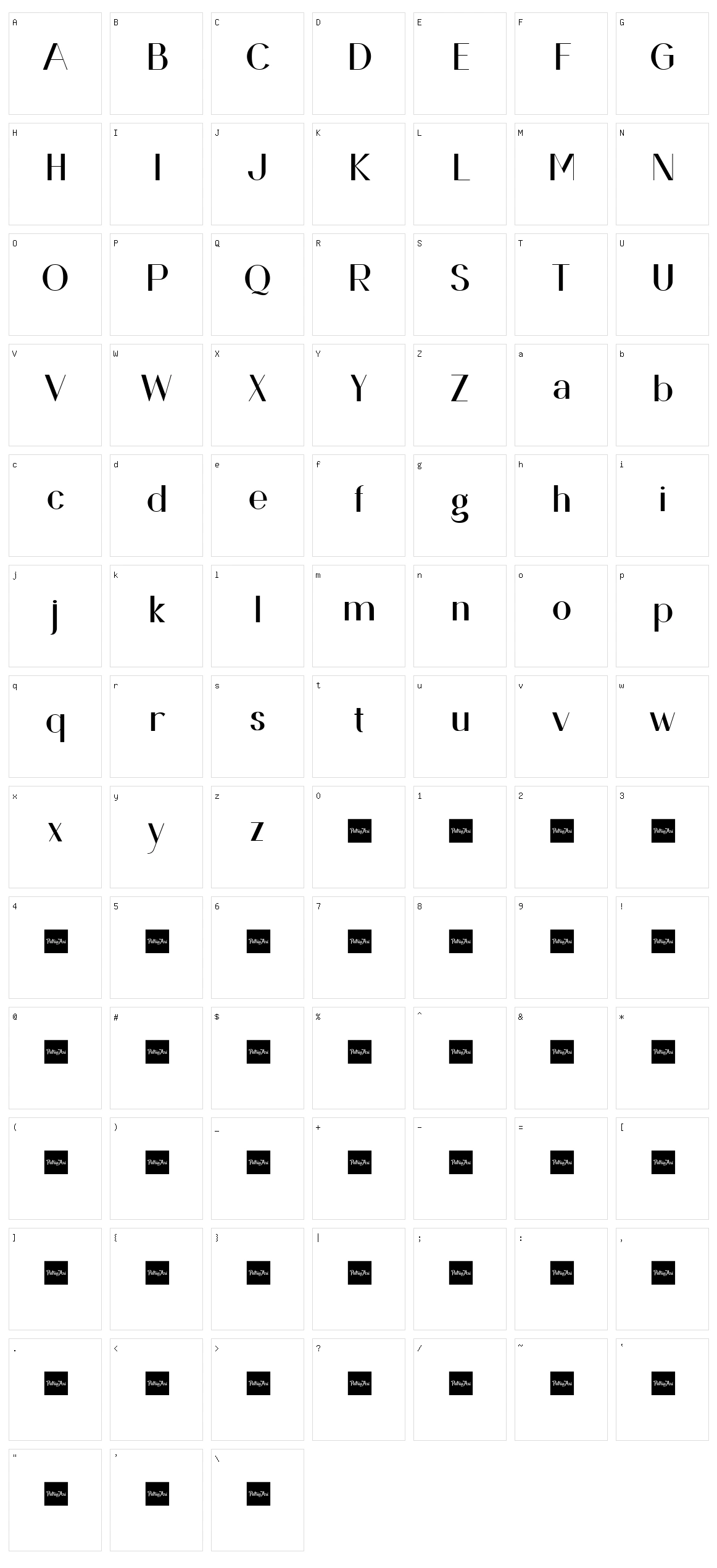 Deranio Character Set