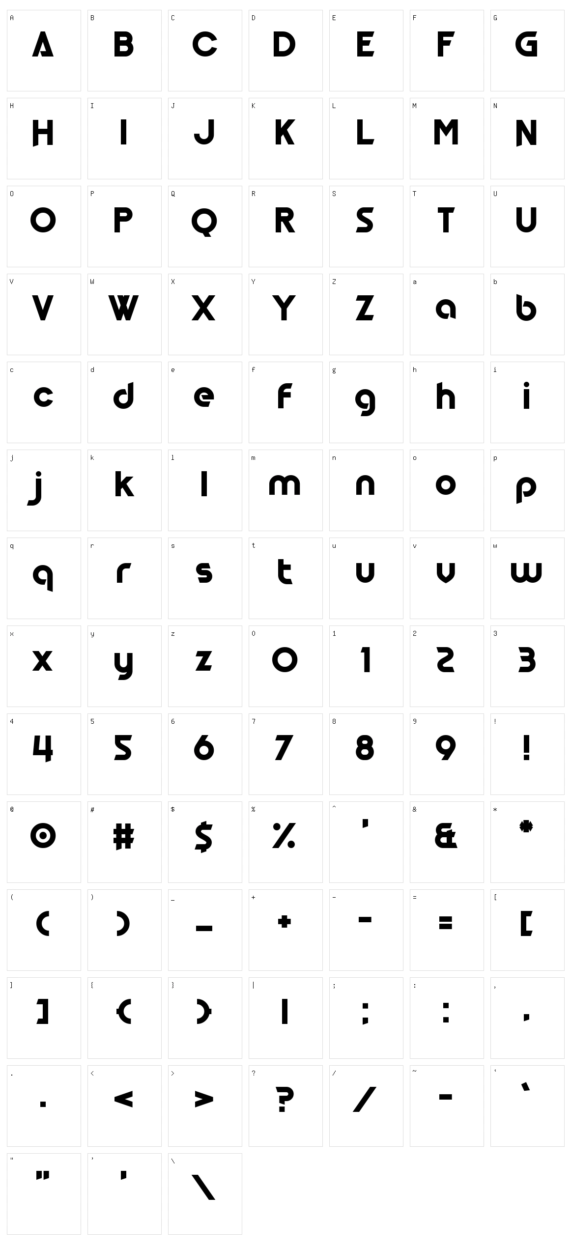 Detoks Character Set