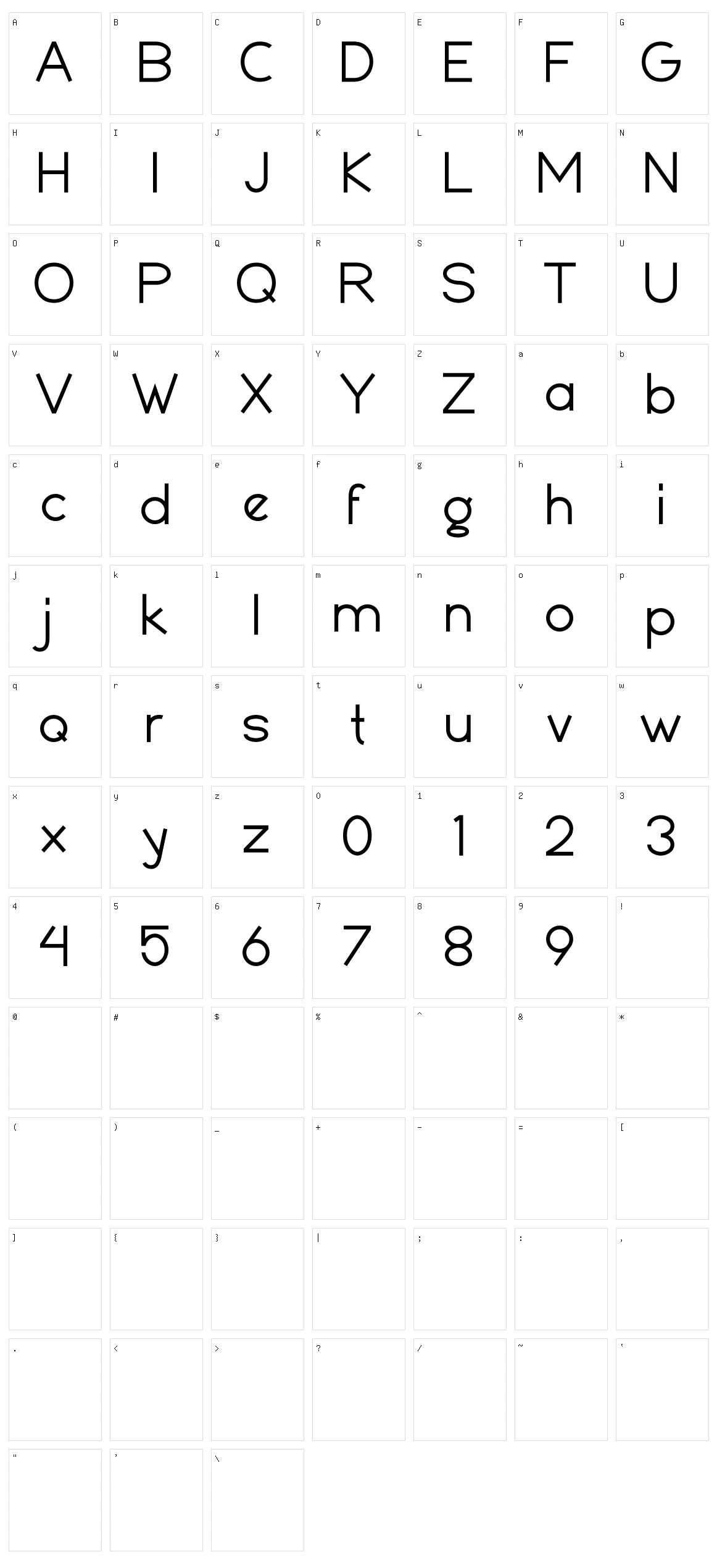 Deuglas Character Set