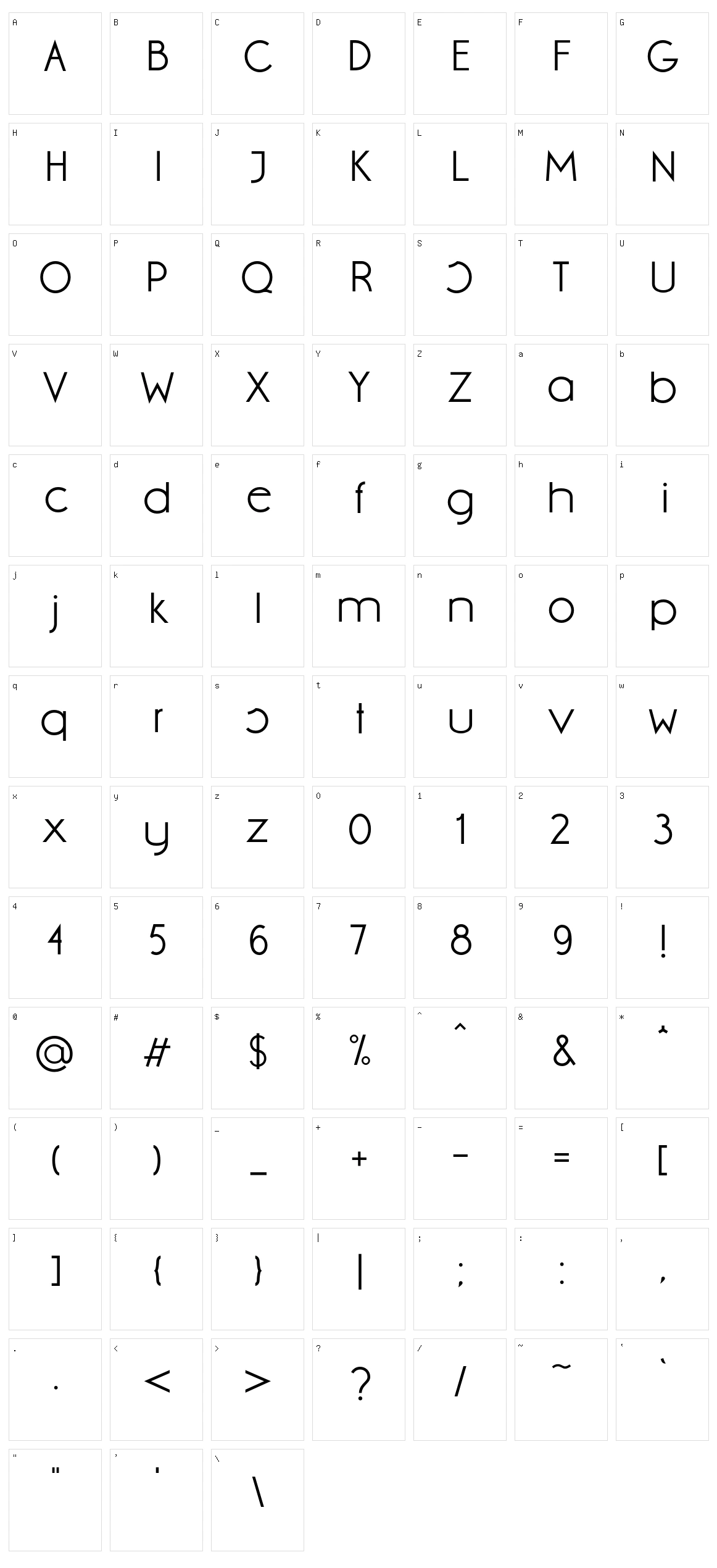 Diana Sans Character Set