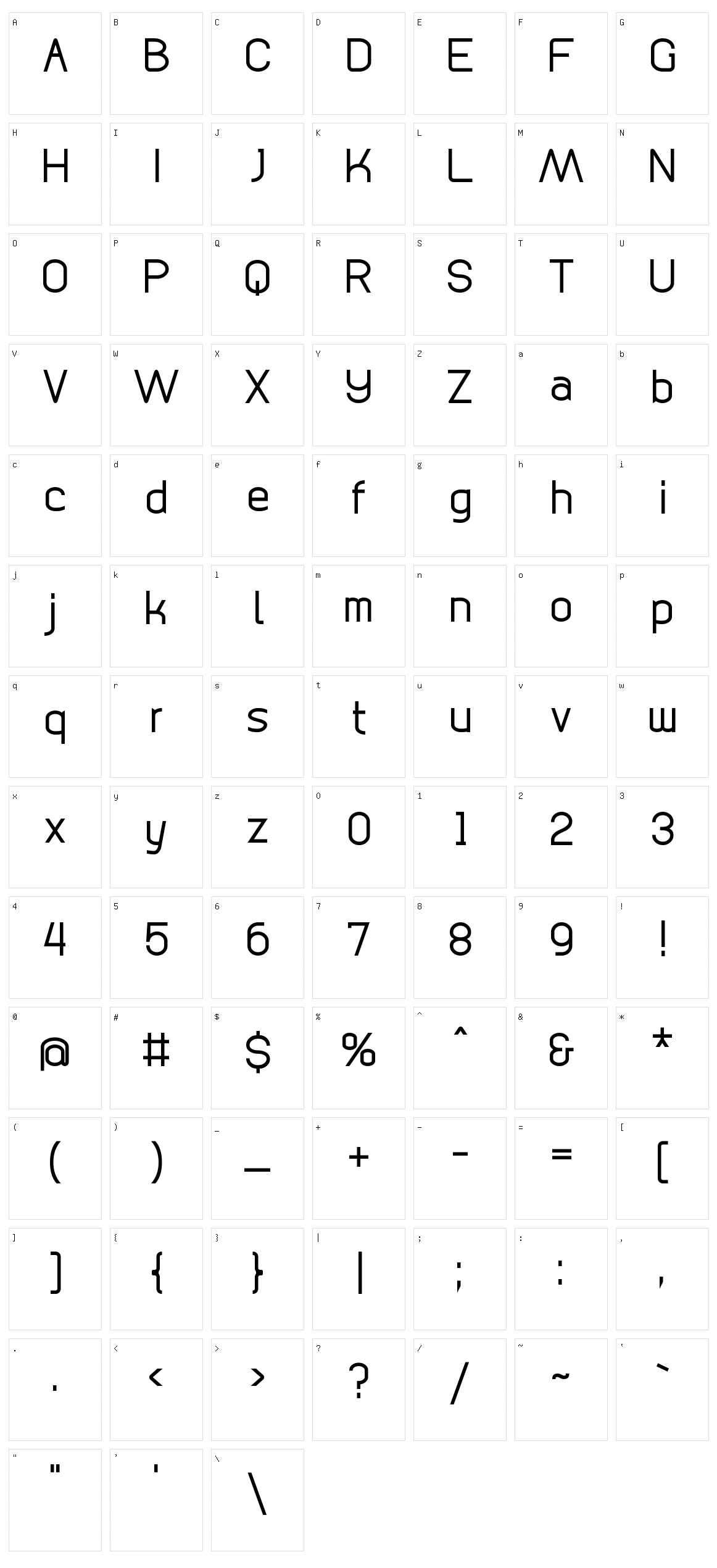 Digicity Character Set