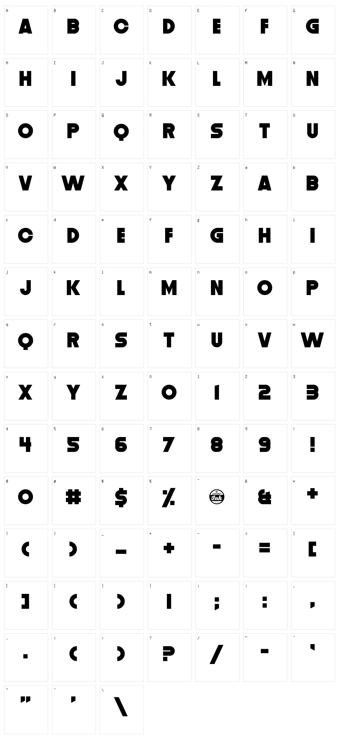 Distortion Dos Digital Character Set