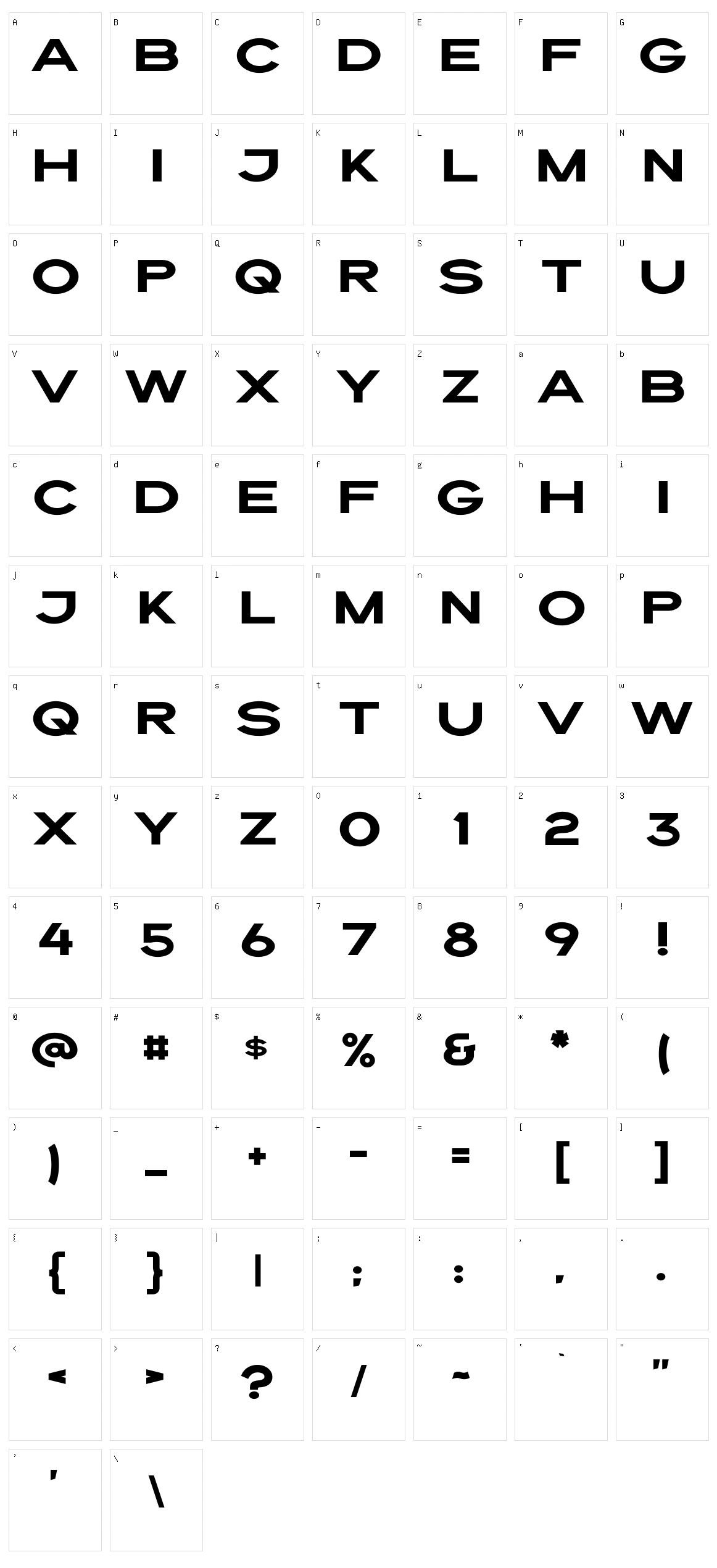 Draper Character Set