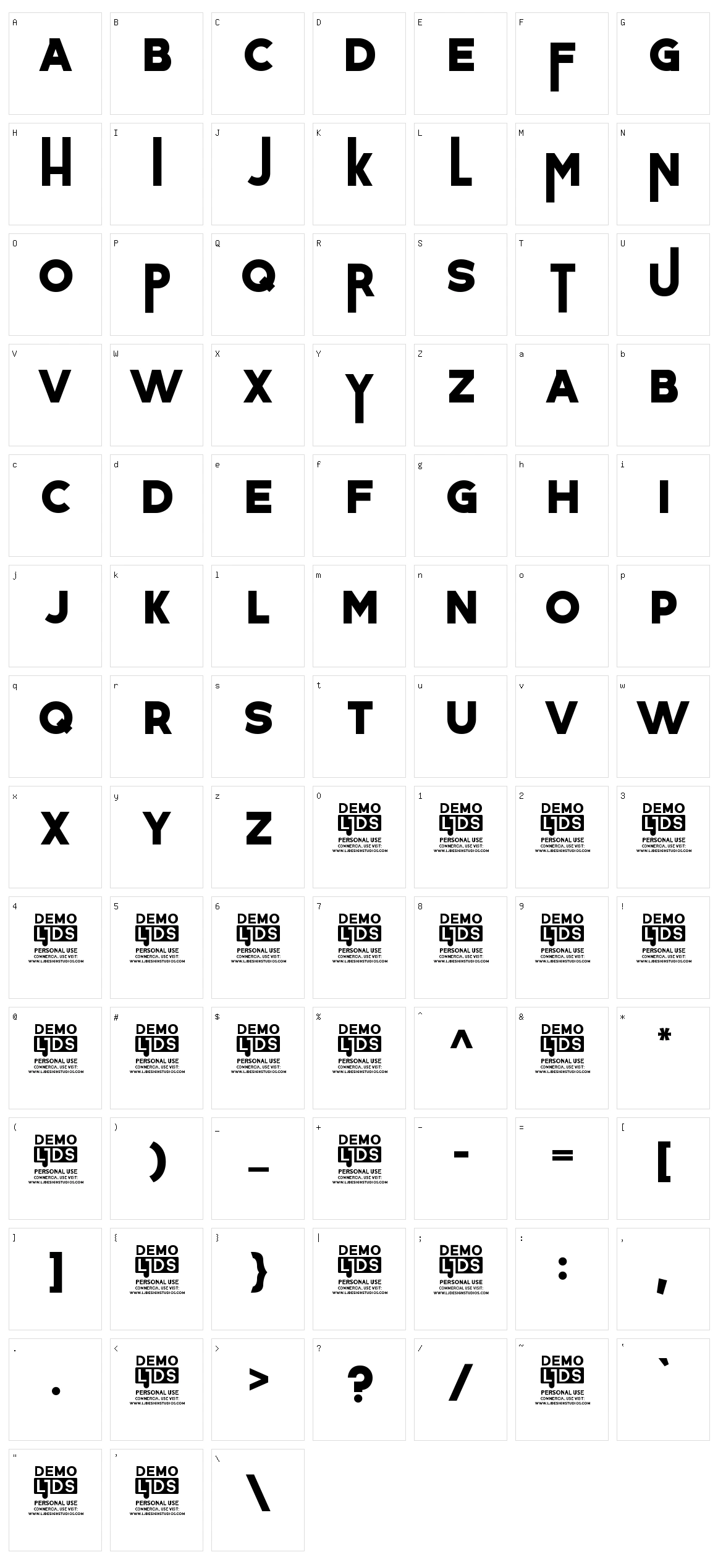 Dulkanyca Character Set
