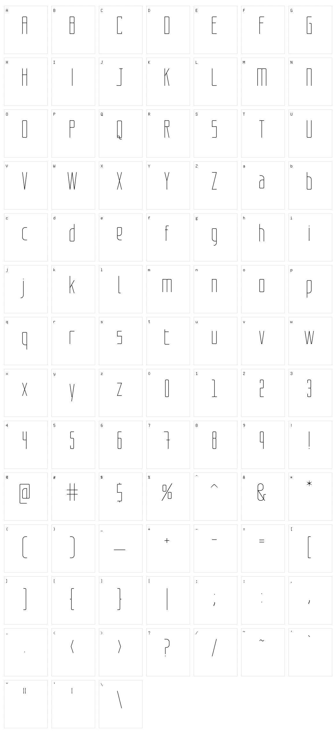 Dustria Character Set