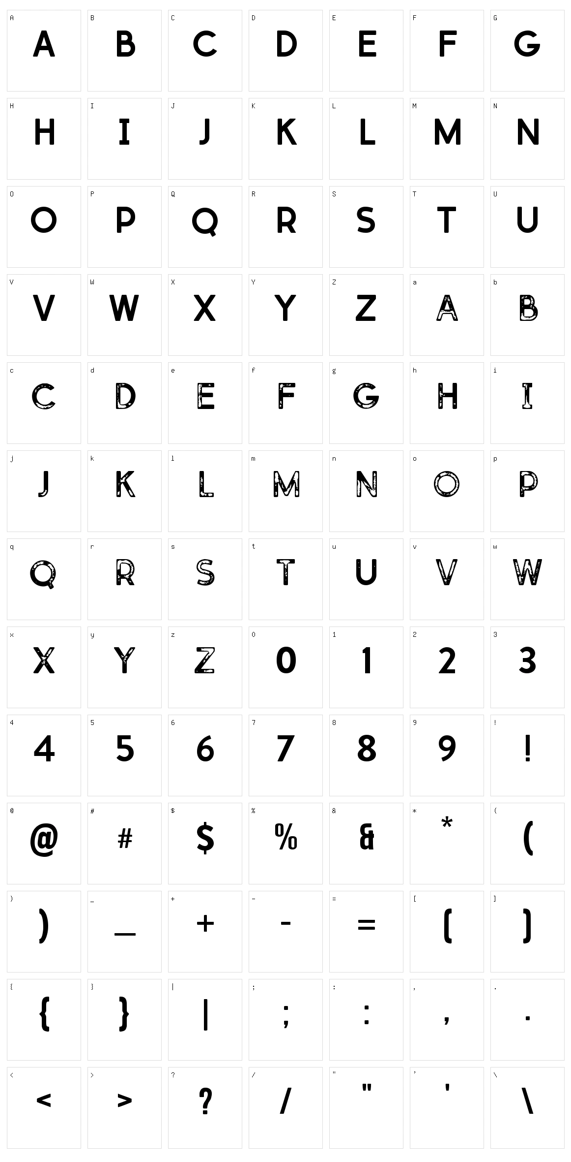 Dustrialize Character Set
