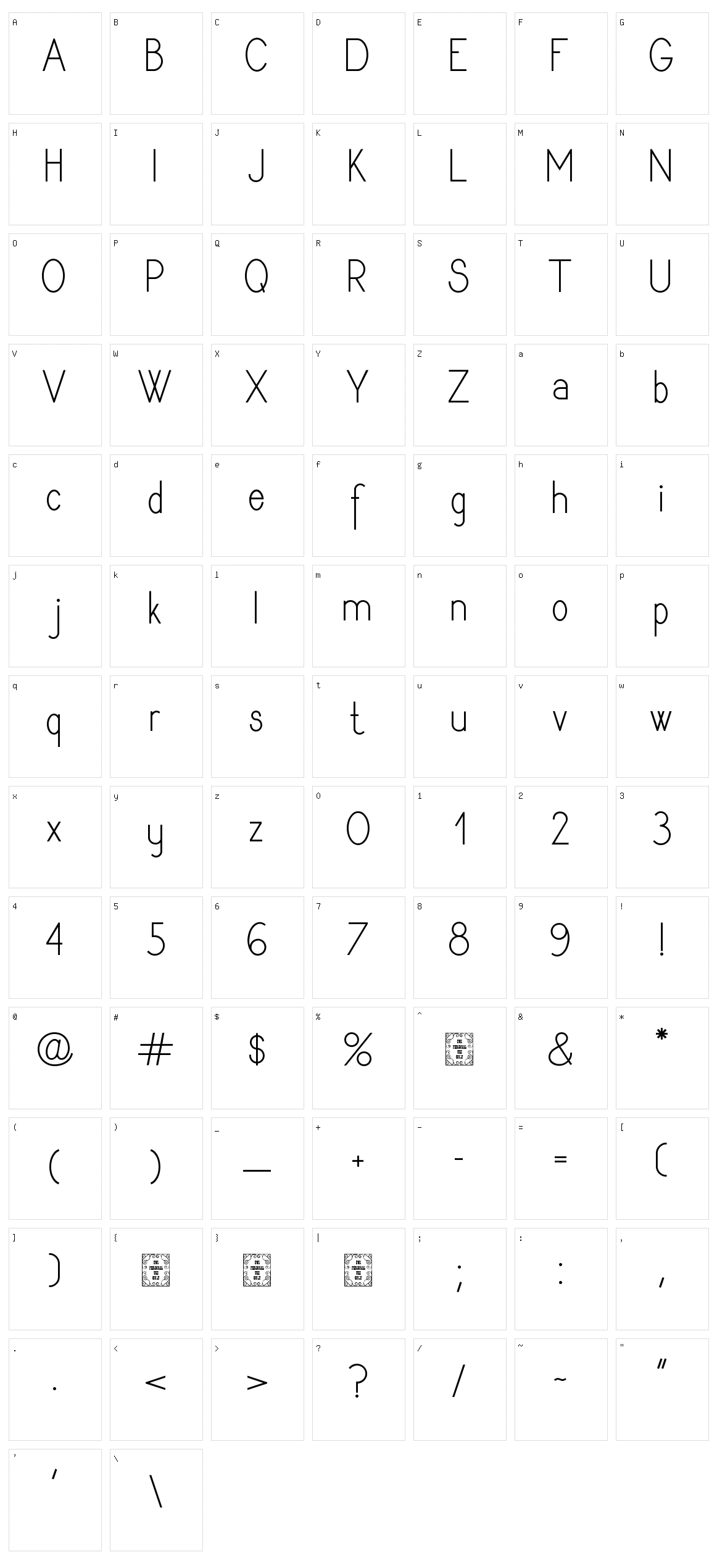 Dyane Character Set