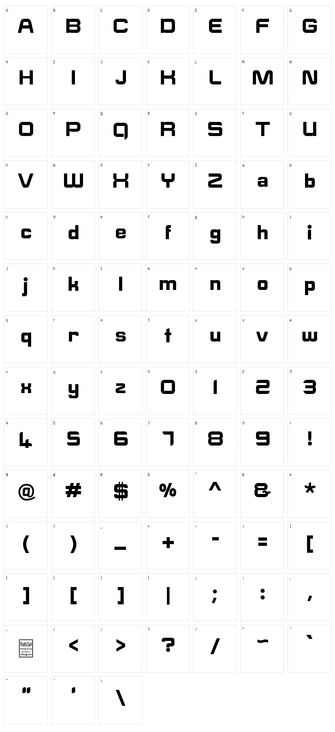 E-Square Character Set