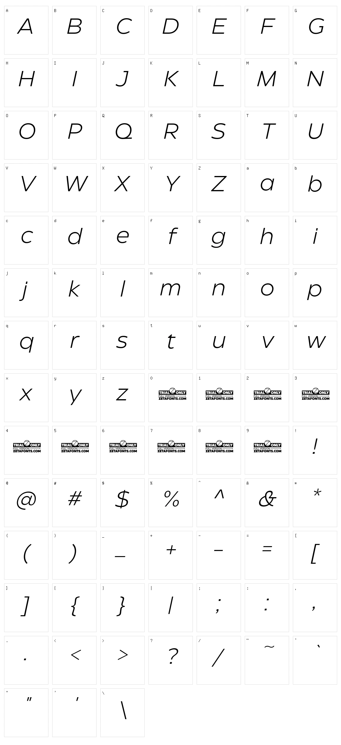 Eastman Character Set