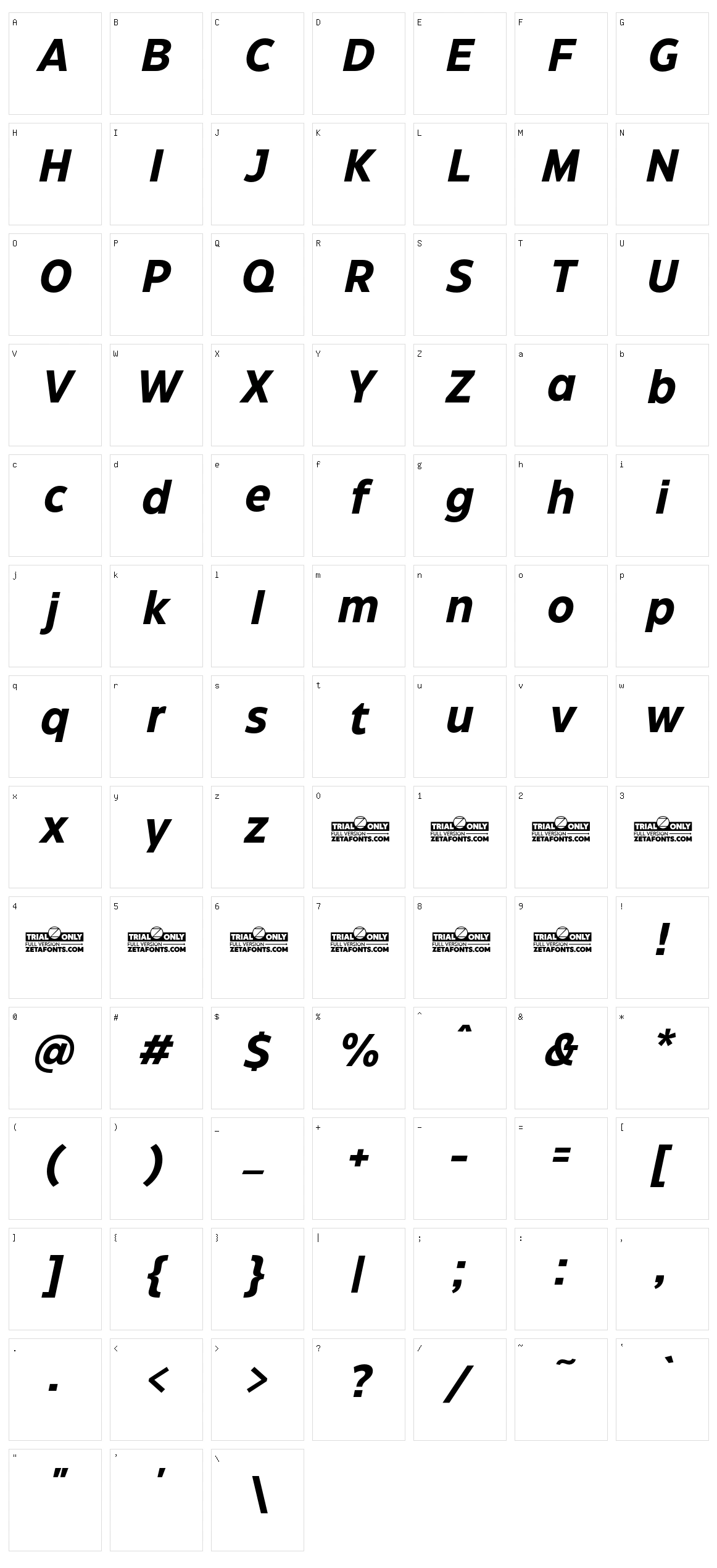 Eastman Grotesque Character Set