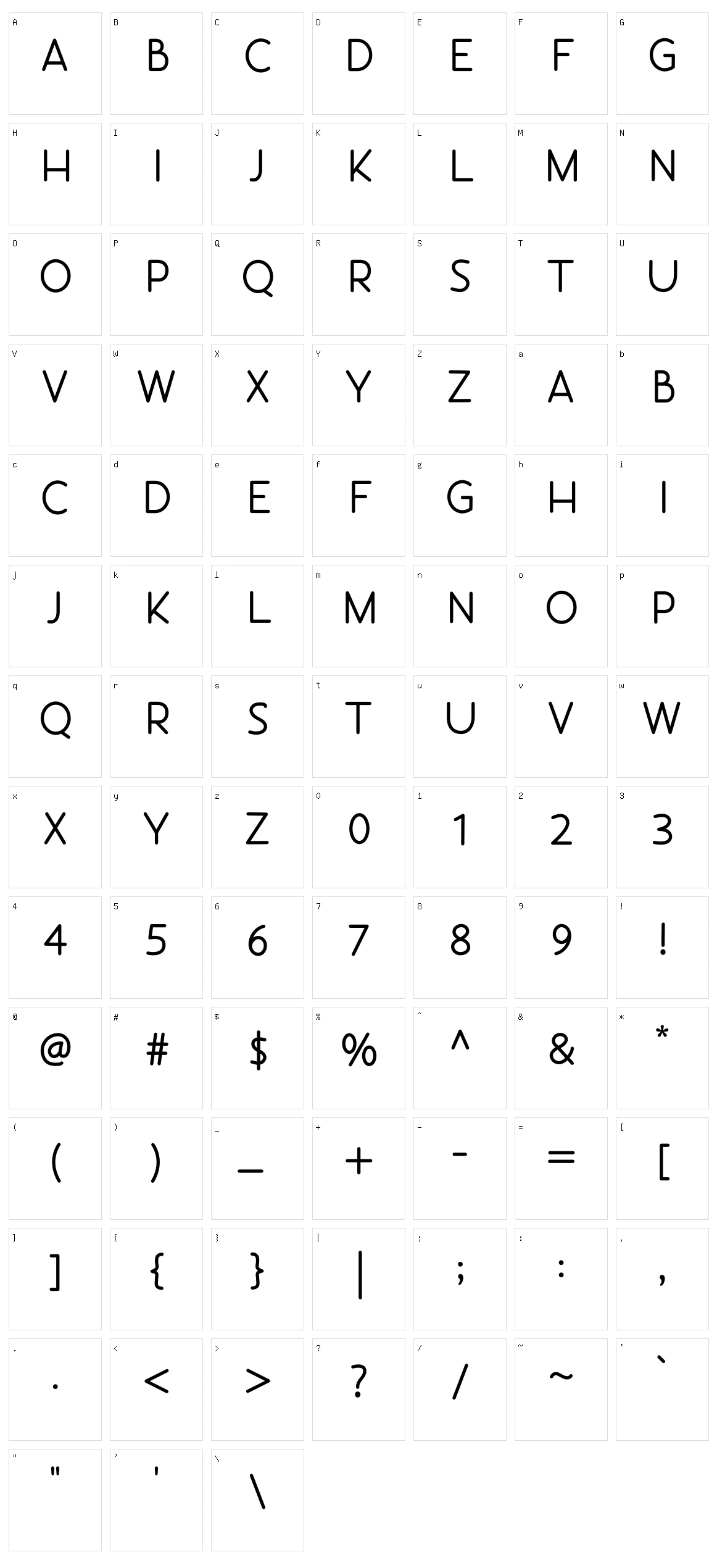 Eastsiders Sans Character Set