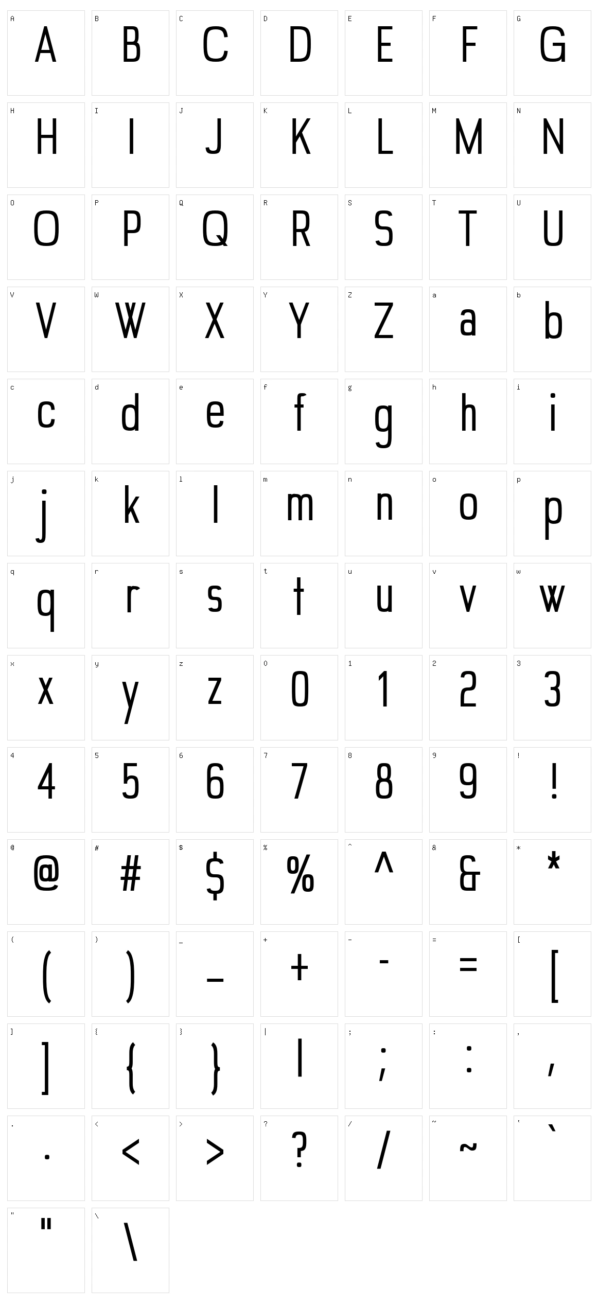 Edgelet Character Set