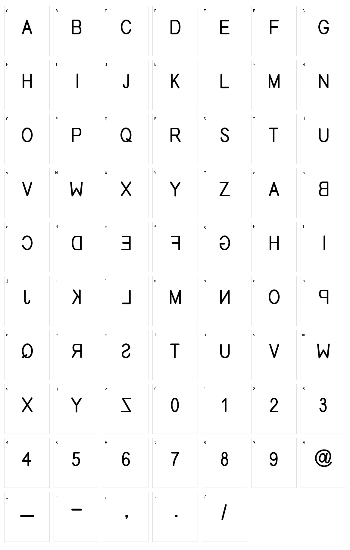 Efitype Reverse Character Set