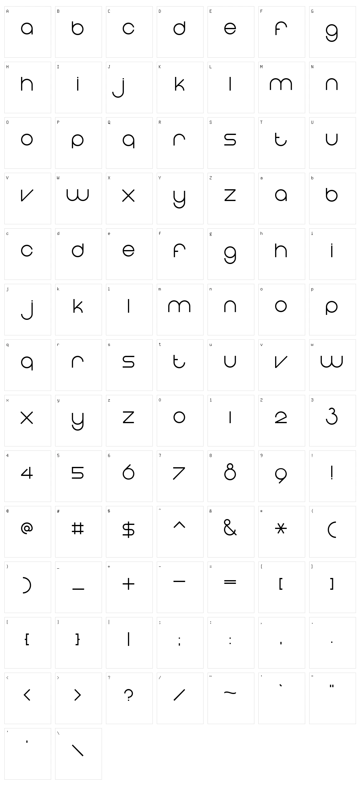 Eight One Character Set
