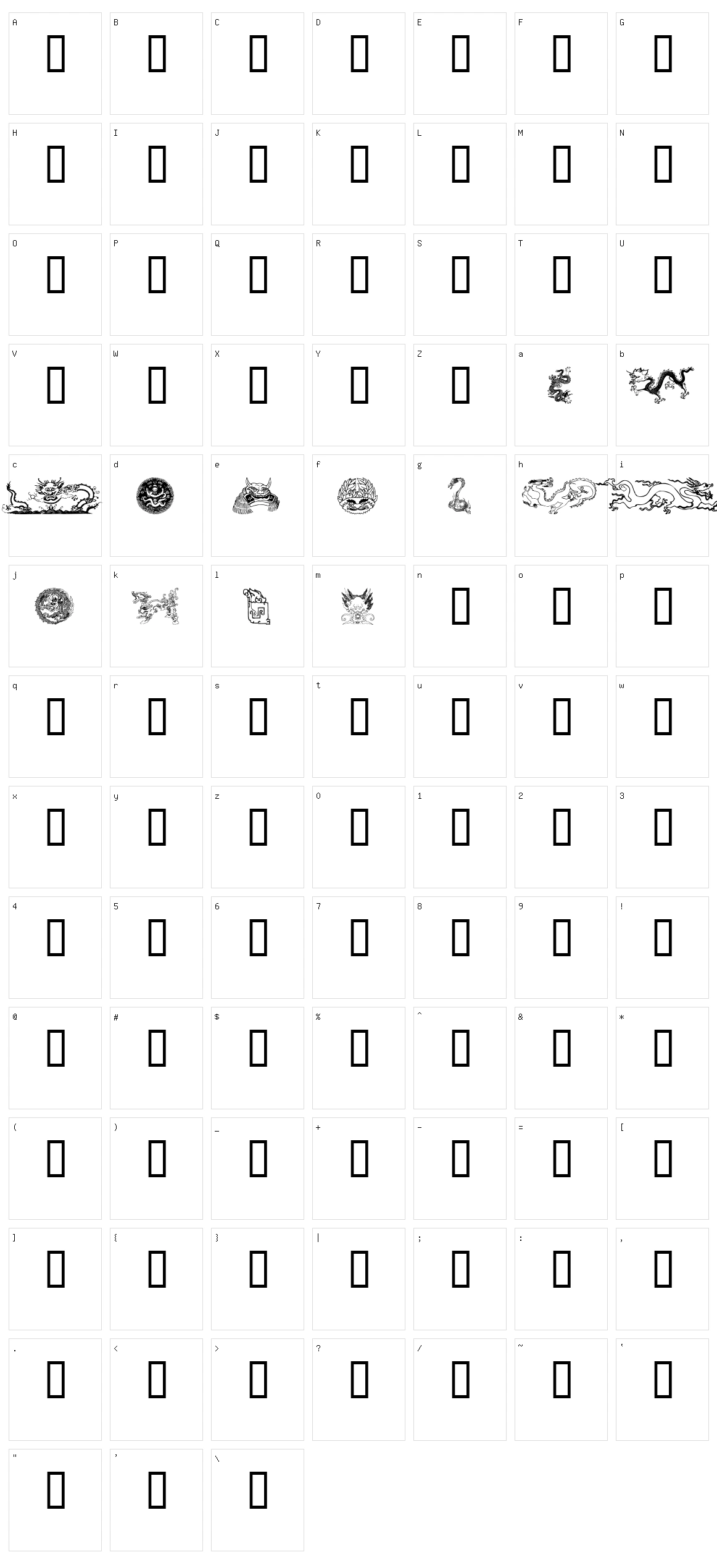 Dragons Character Set