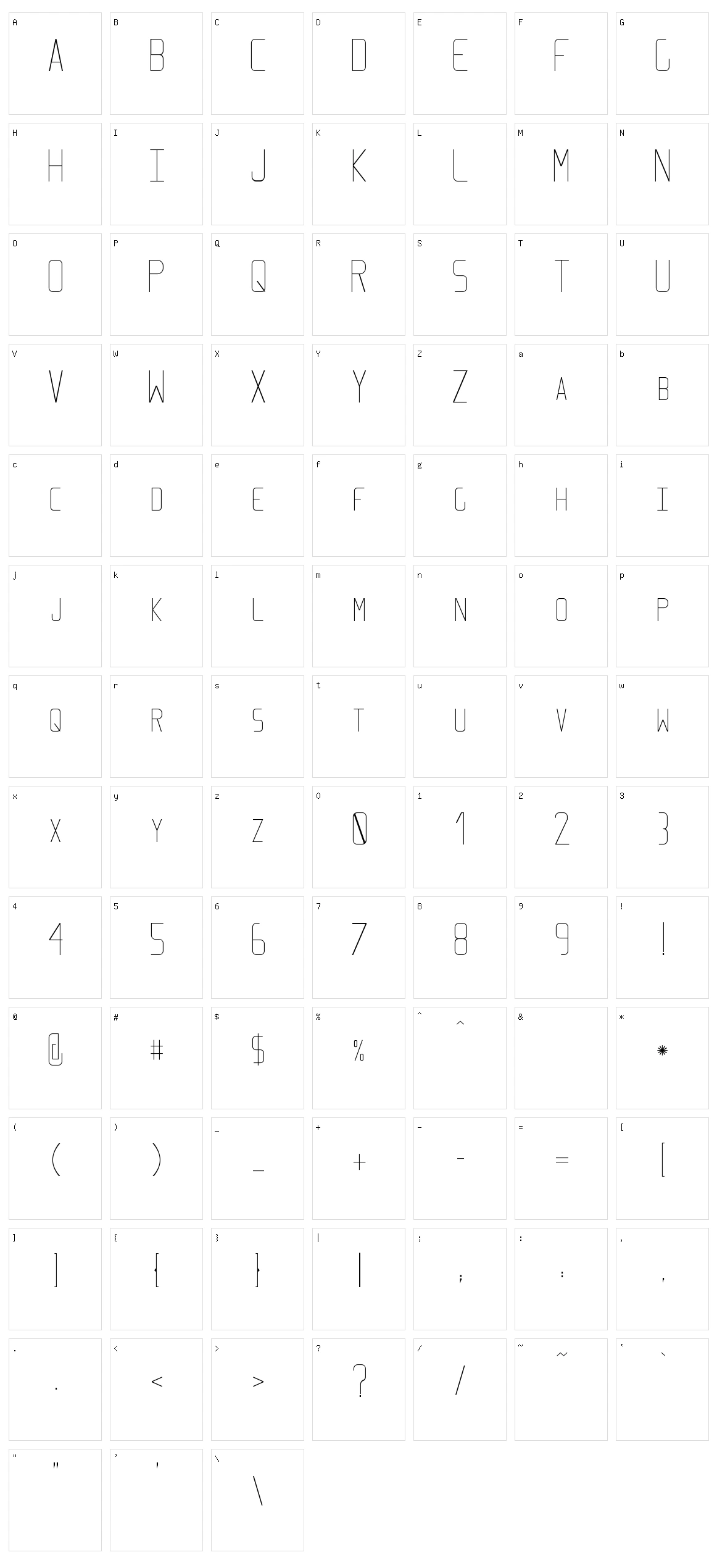 Elcsa Character Set