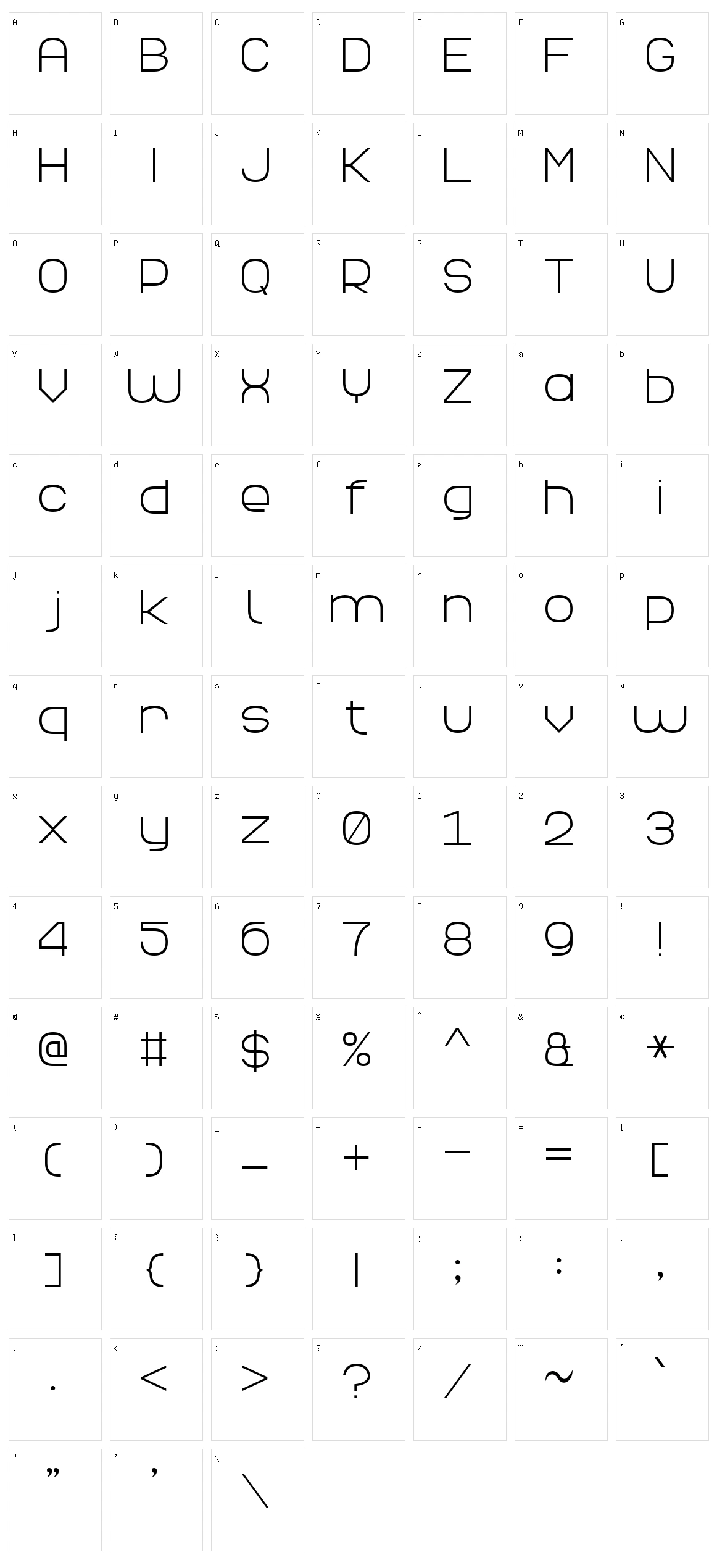 Elegant Line 7 Character Set