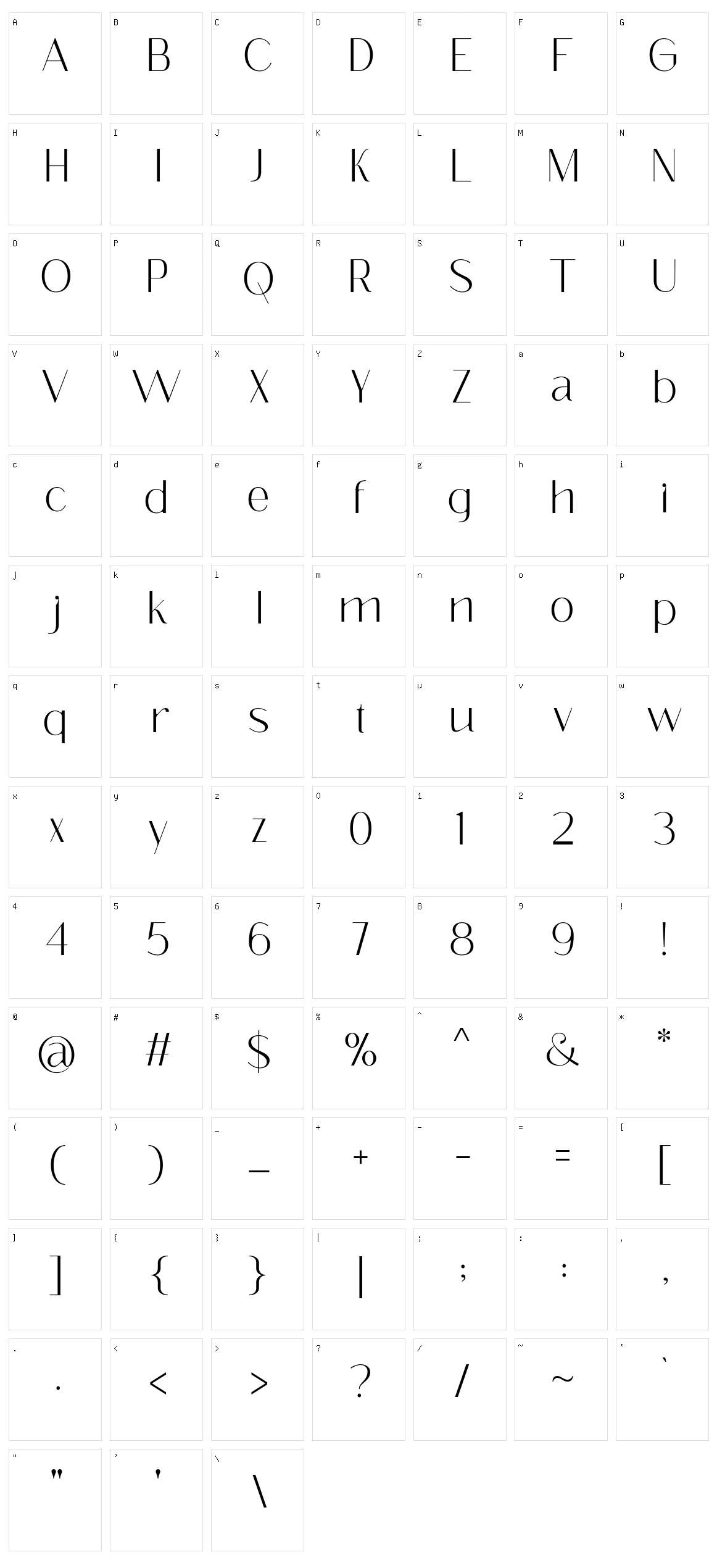 Eleganto Sans Character Set