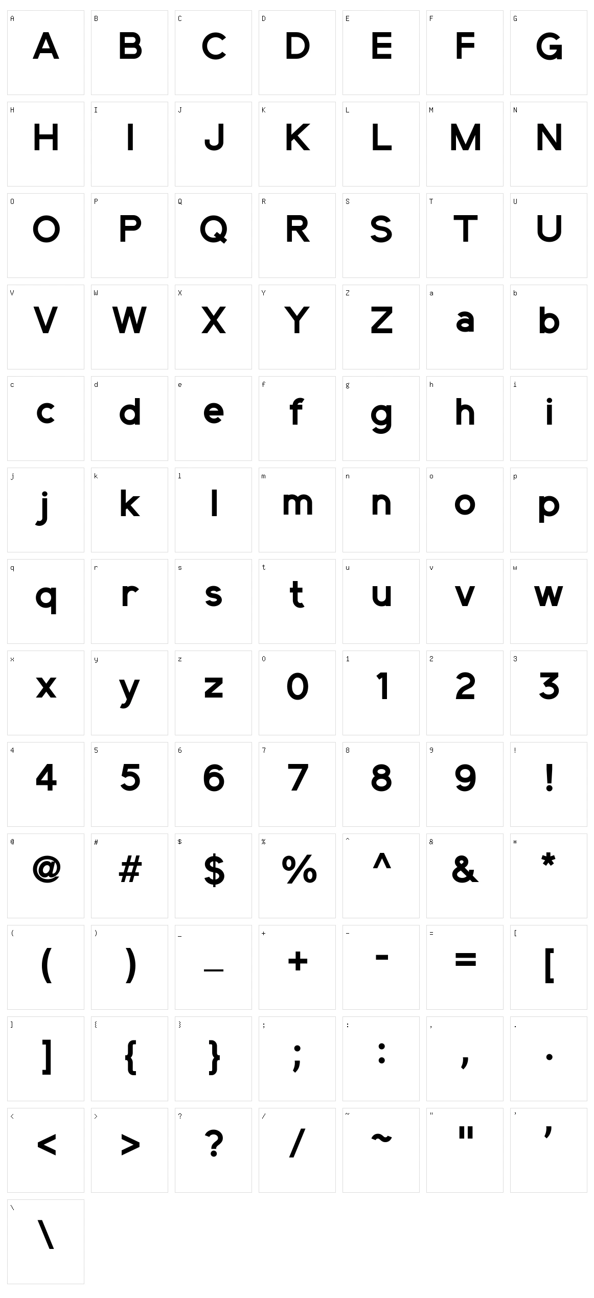Elliot Sans Character Set