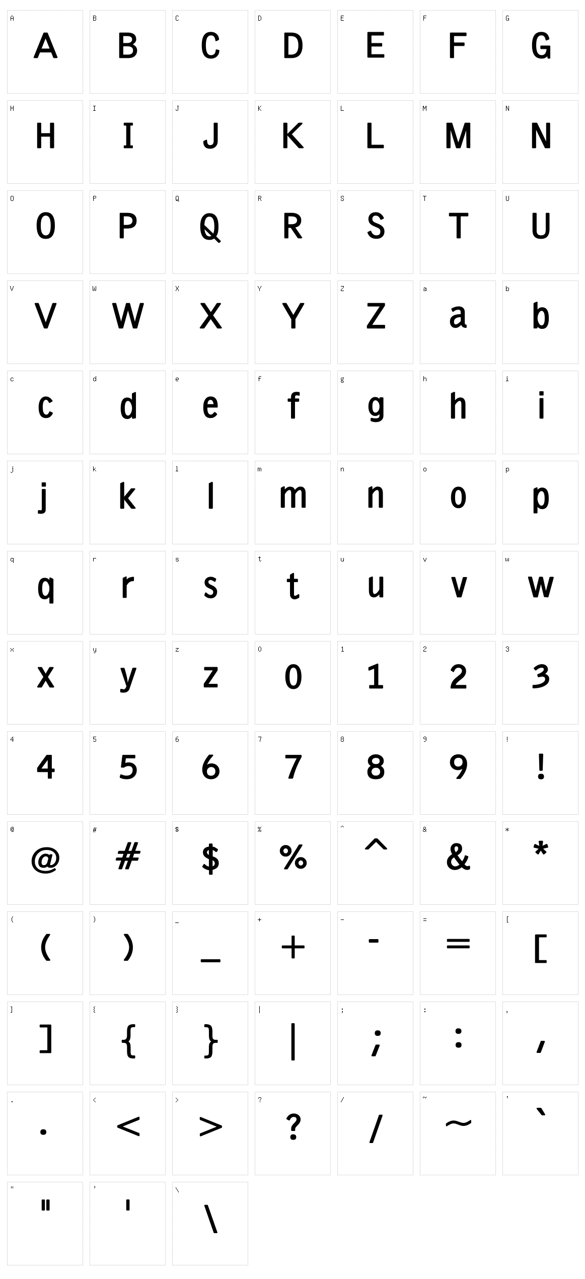 Emka Sans Condensed Character Set