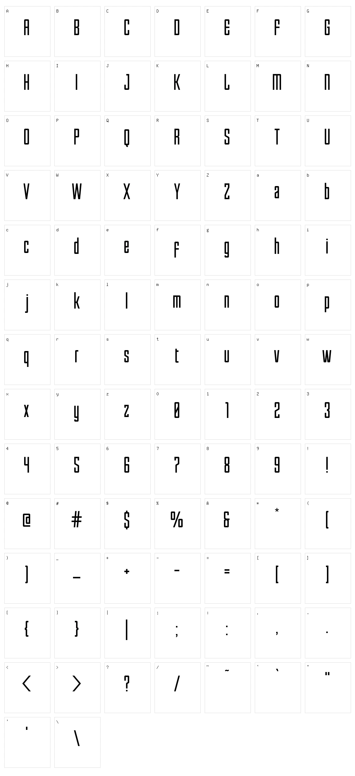 Enfatica Character Set