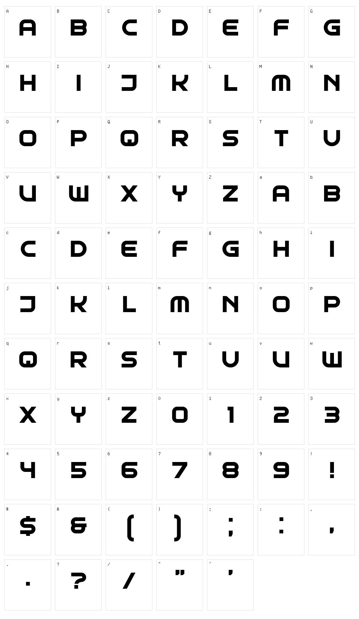 Enfolding Character Set