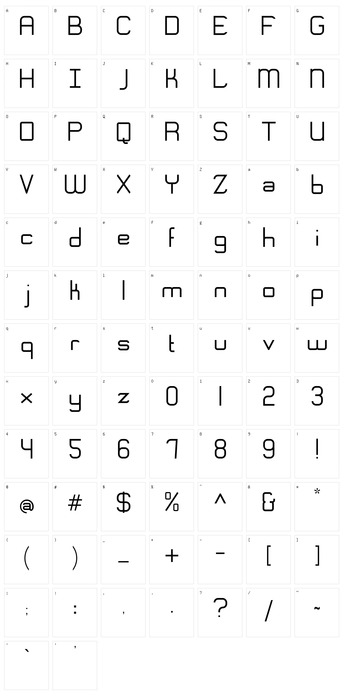 Engadi Character Set