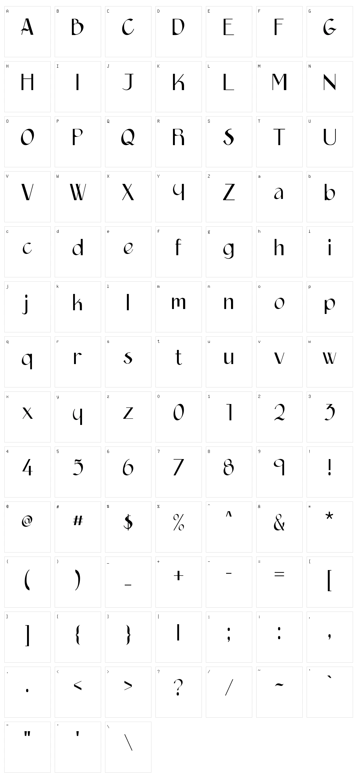Epittazio Character Set